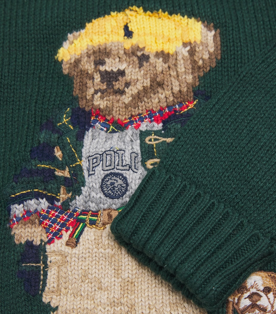 Cotton Polo Bear Sweater (3-24 Months) GREEN Image 3