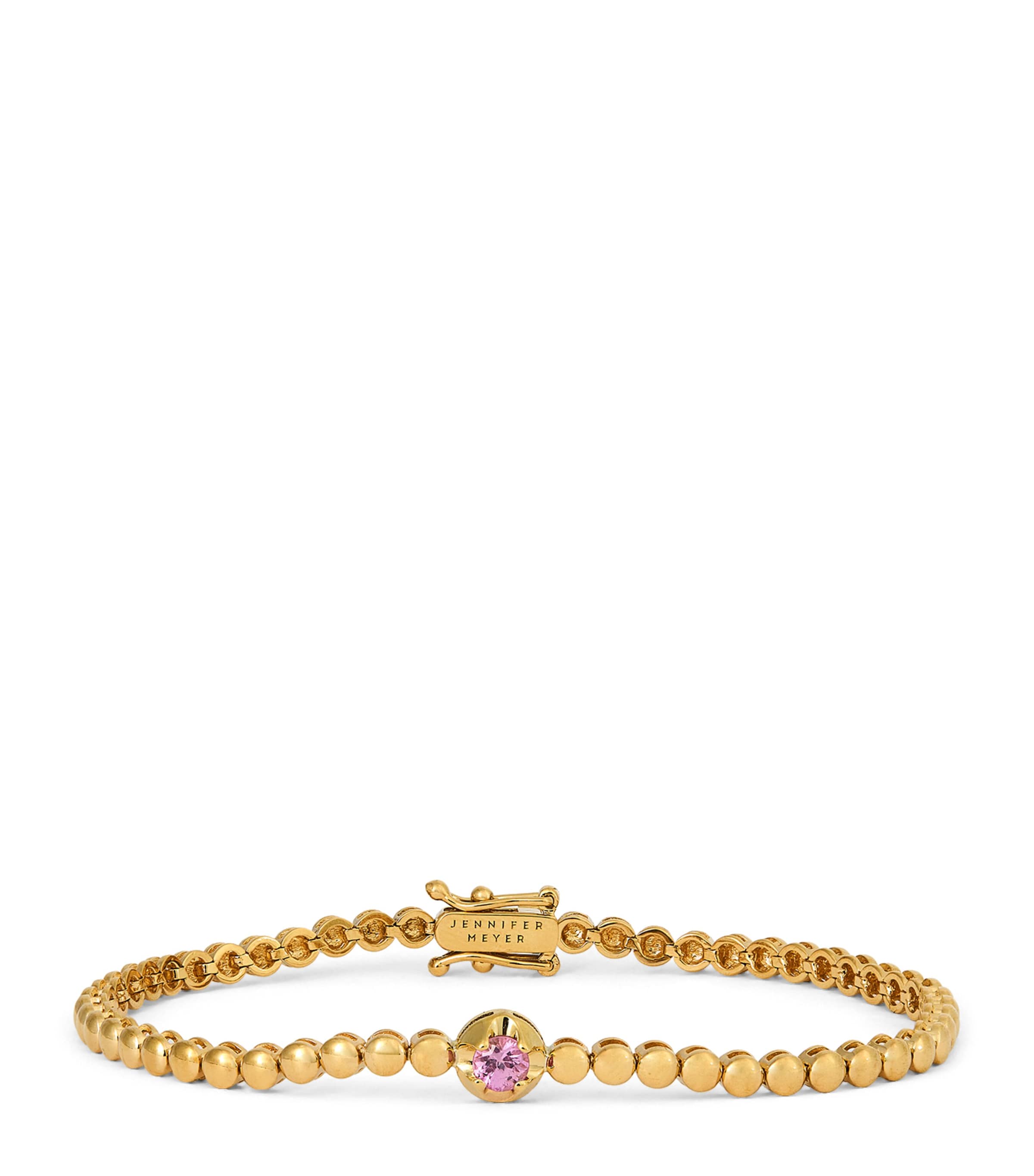 Jennifer Meyer Yellow Gold And Pink Saphhire Tennis Bracelet