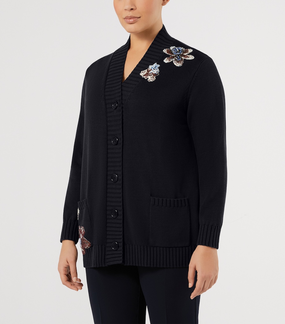 Marina Rinaldi Womens Cotton Embellished Top and Cardigan Set Midnightblue Image 5