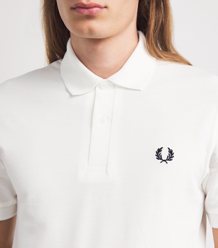 Cotton Logo Polo Shirt 100 WHITE NAVY Image 6