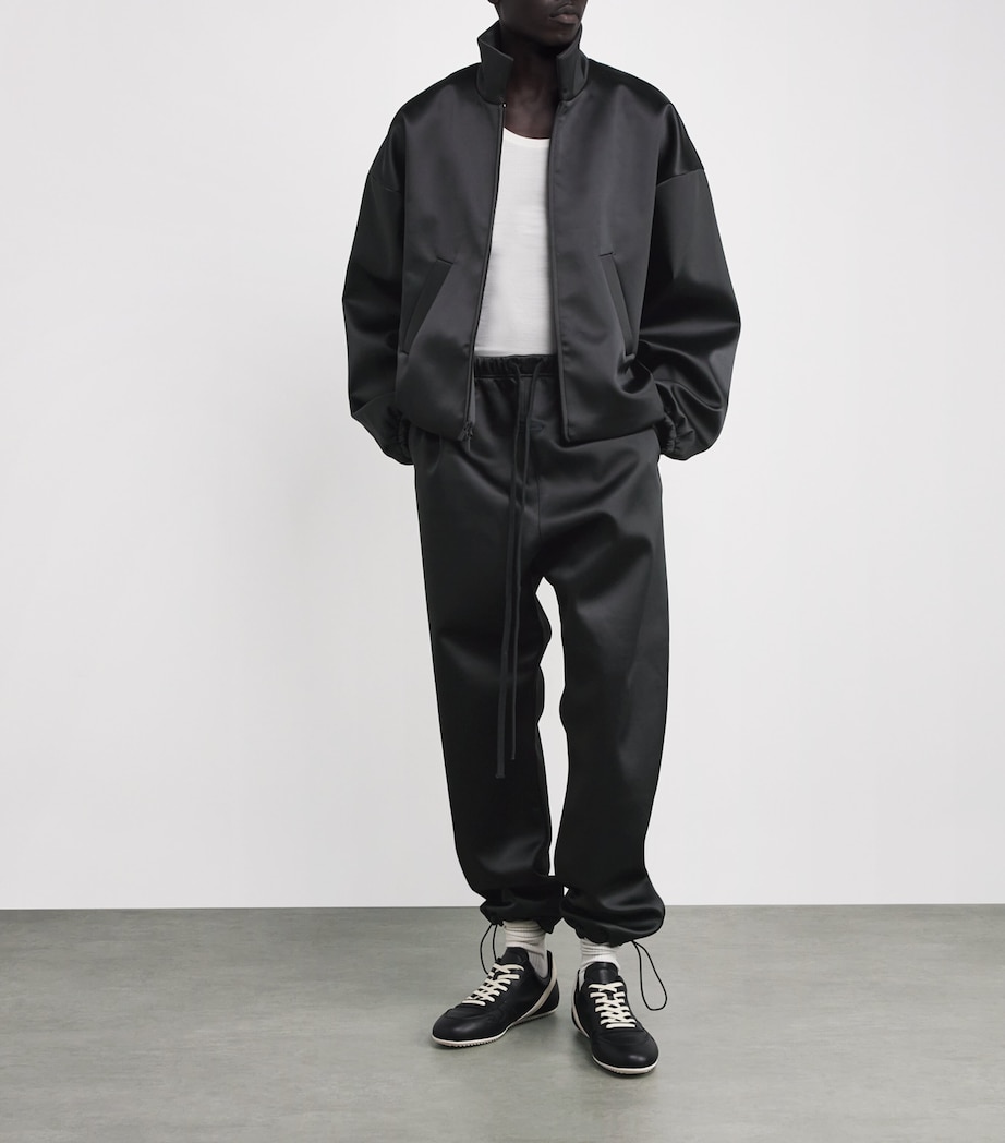 Bonded Satin Sweatpants JET BLACK Image 2