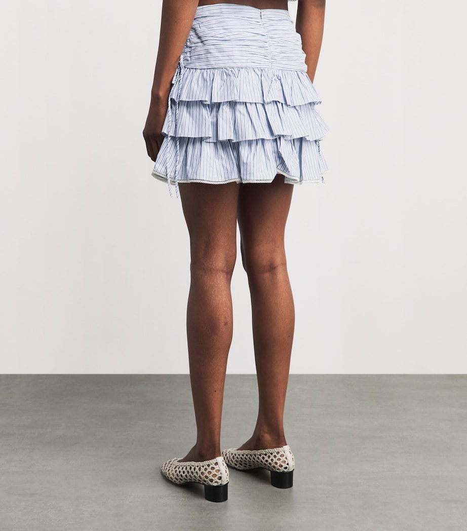 Sandro Paris Womens Cotton Stripe Mini Skirt Bleu / Marine Image 5
