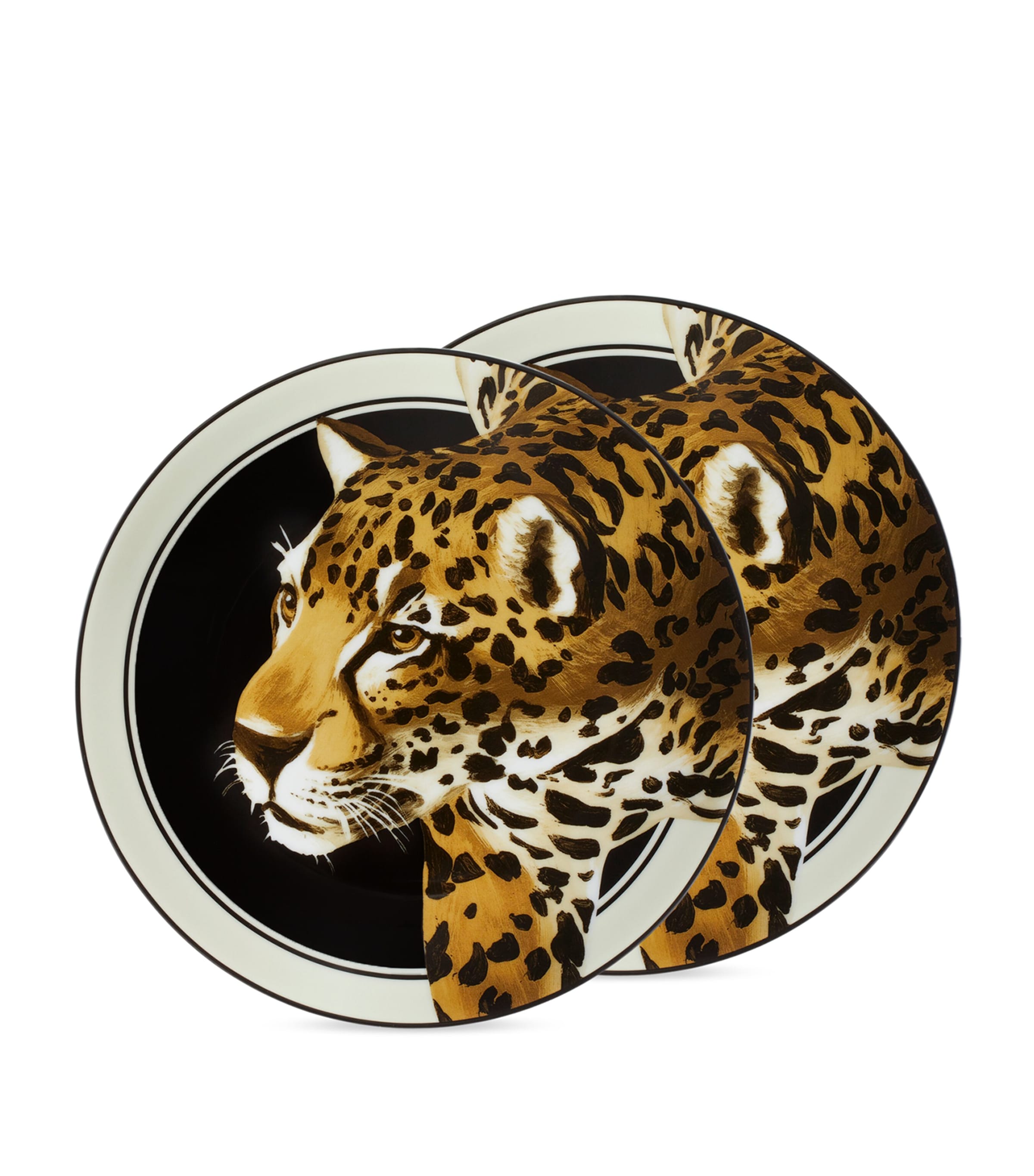 Dolce&Gabbana Casa Set of Two Leopardo Dessert Plates (19cm) Leopardo F Do Image 3
