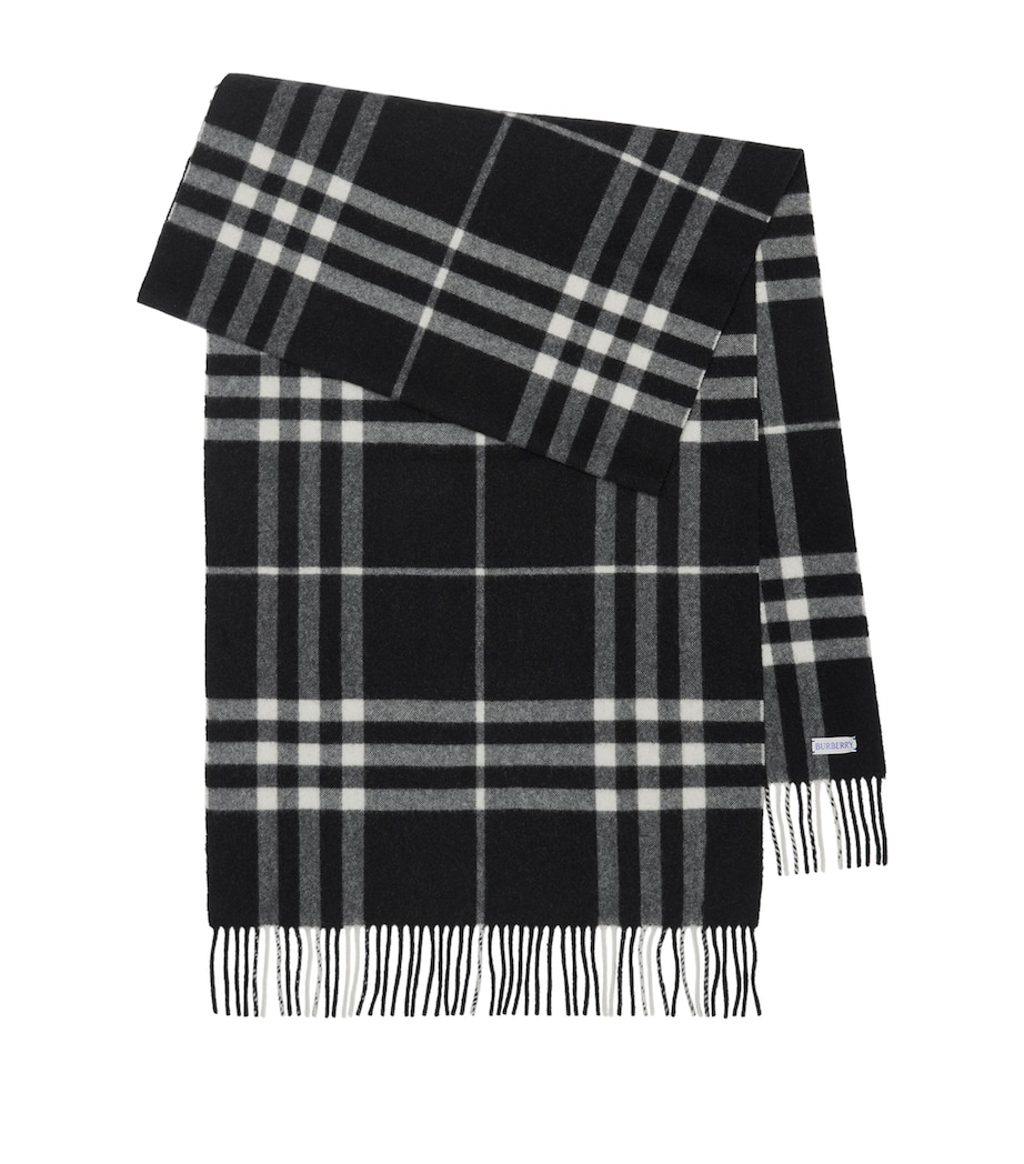 Cashmere Wide Check Scarf BLACK/CALICO Image 1