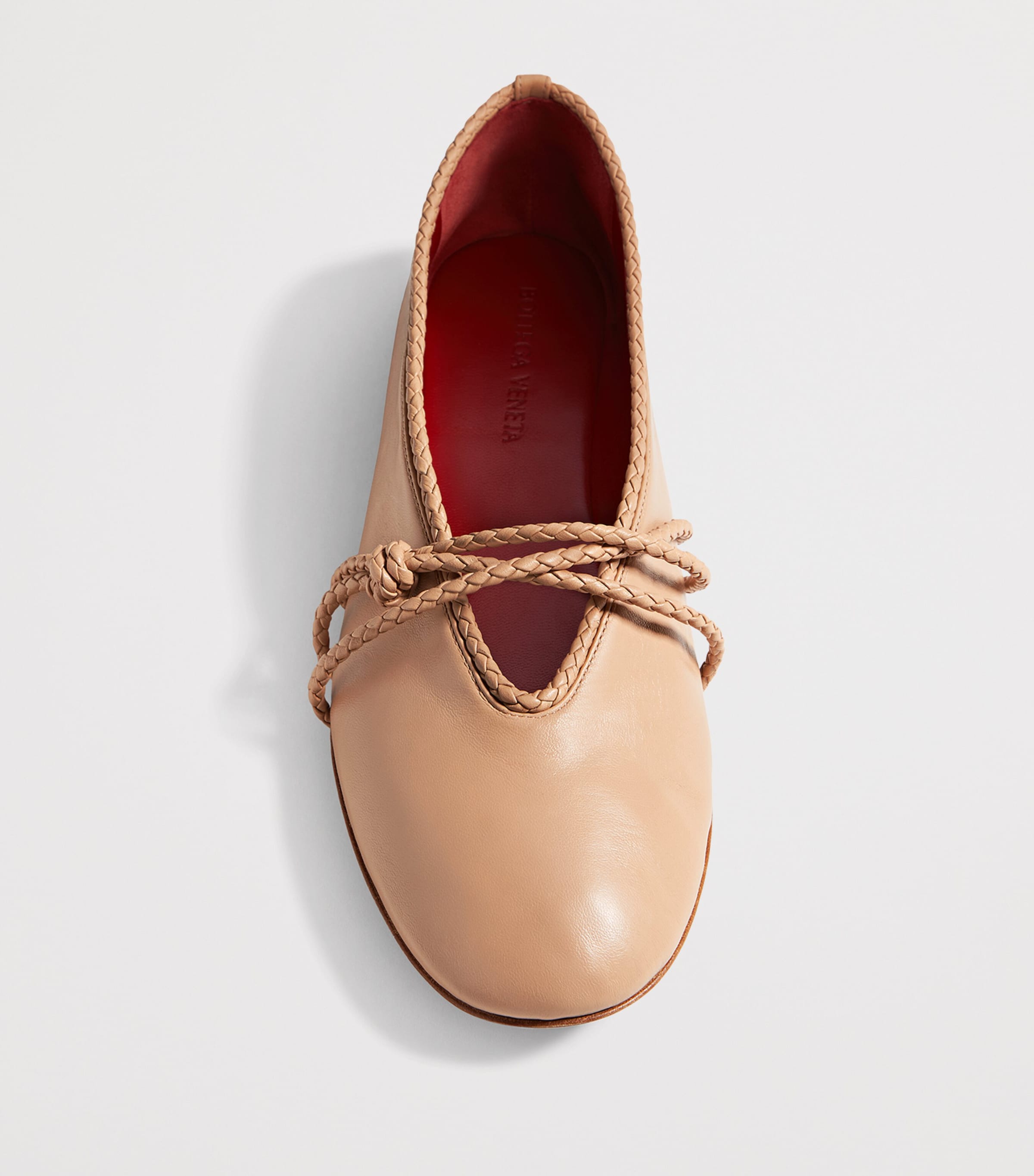 Bottega Veneta Lambskin Braided-Trim Ballet Flats Image 4