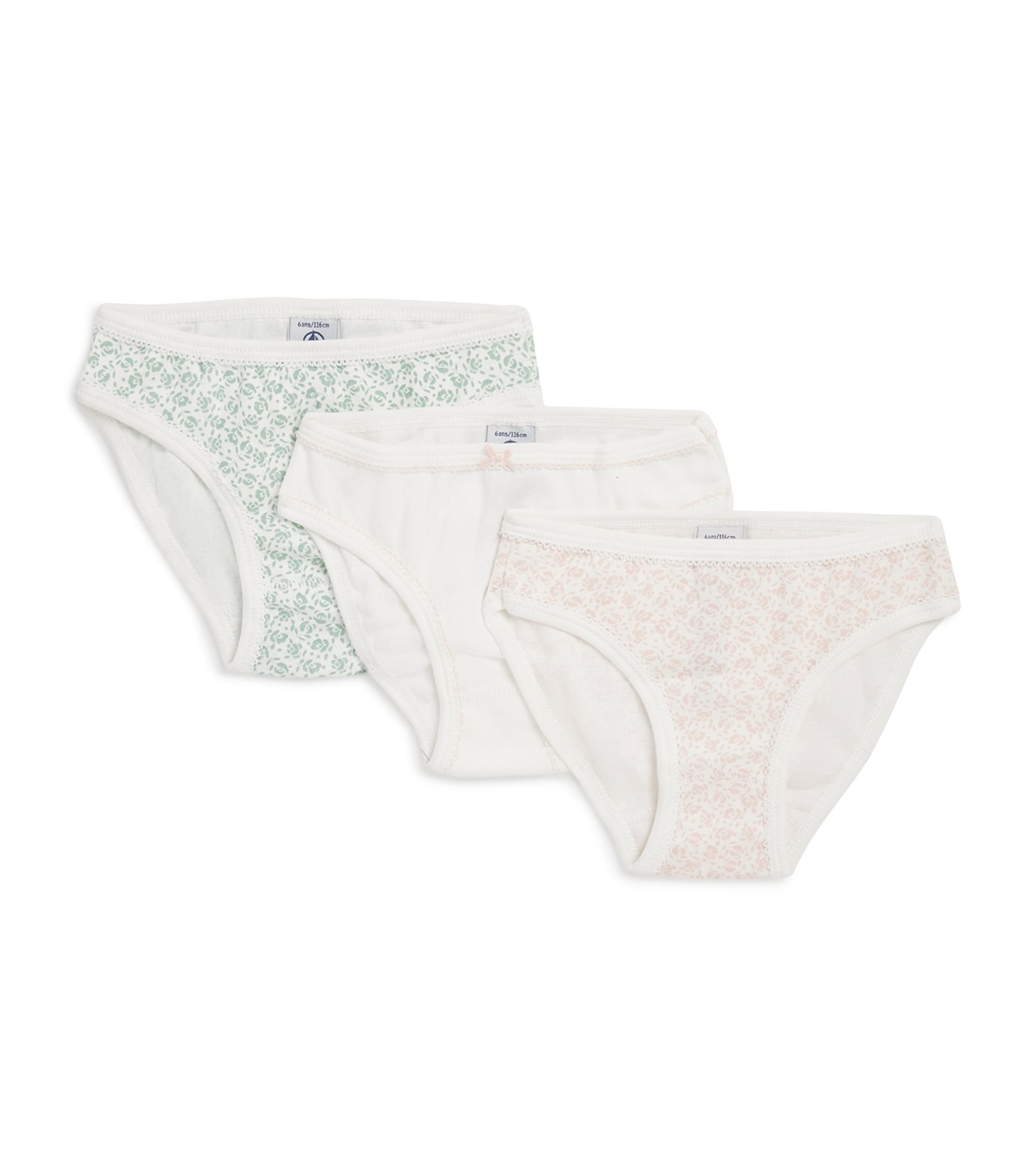 Petit Bateau Pack Of 3 Organic Cotton Briefs In White