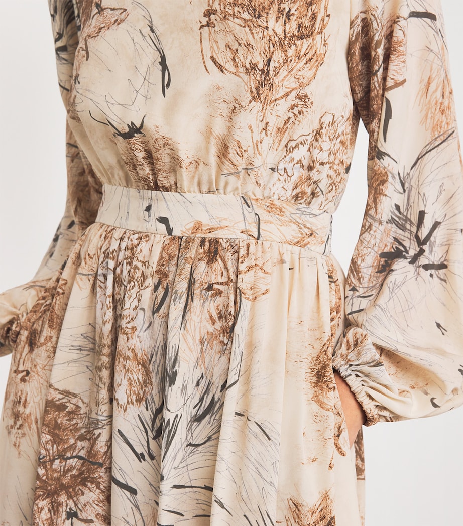 Silk Printed Maxi Dress VISONE Image 7