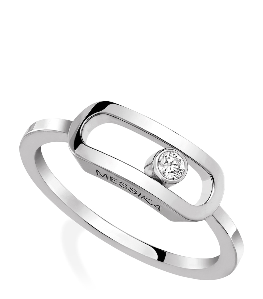 White Gold and Diamond Move Uno Ring WHITE GOLD Image 1