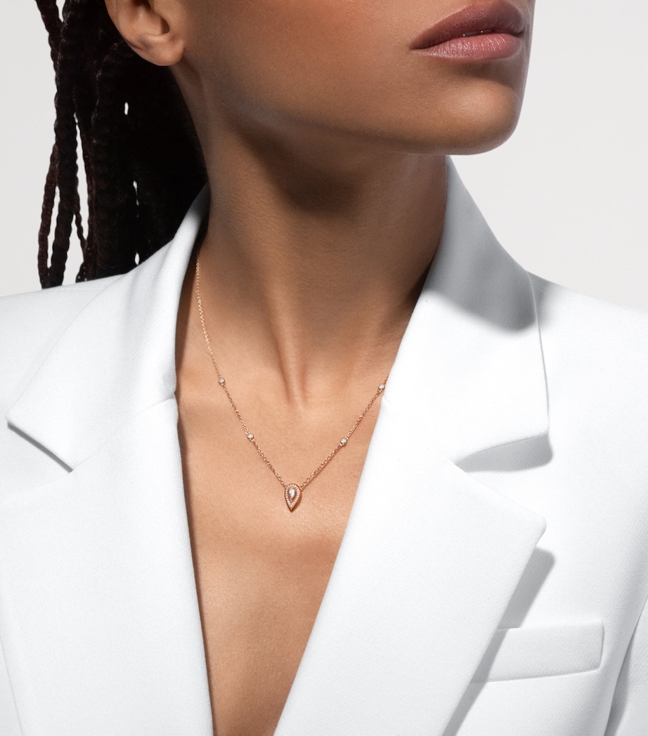 Messika Fiery Rose Gold and Diamond Pendant Necklace Pink Gold Image 2