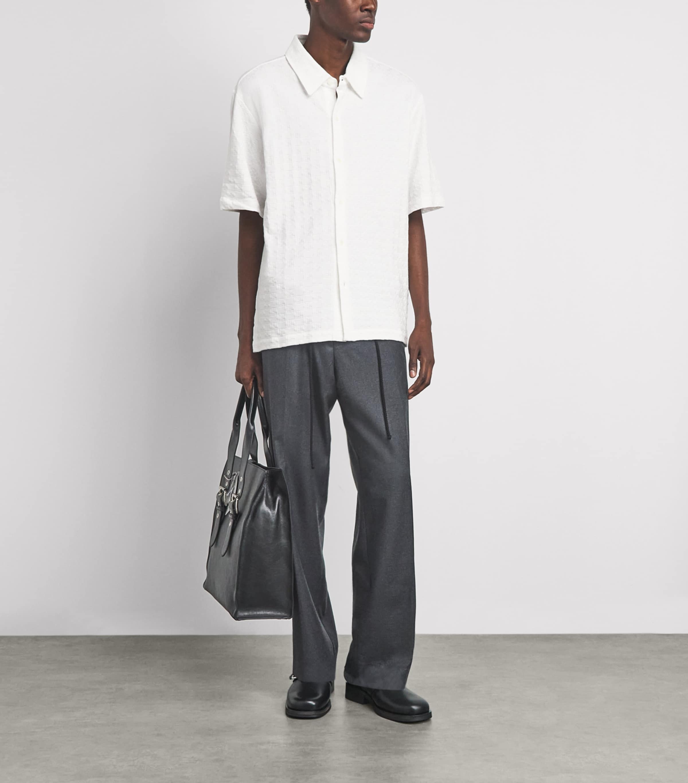 Sandro Paris Mens Cotton Jacquard Shirt White Image 2