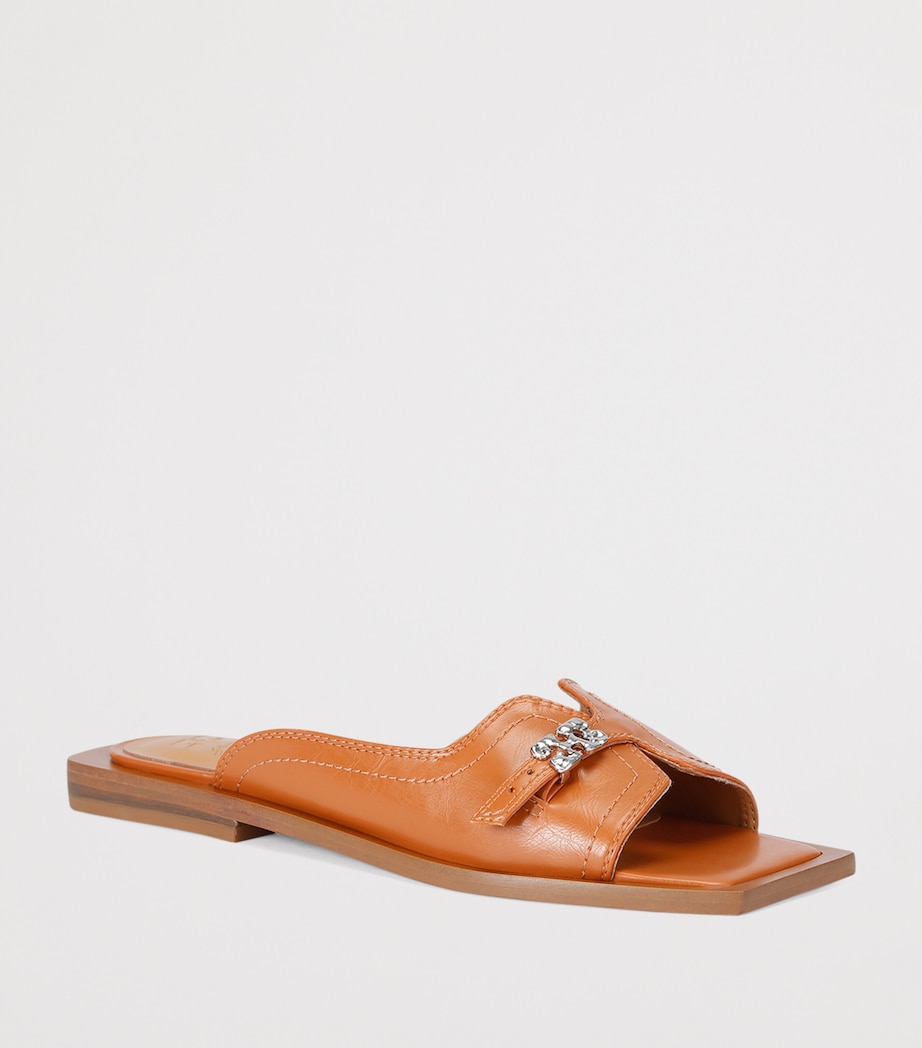 Vegan Leather Butterfly-Logo Sandals CAMEL Image 3