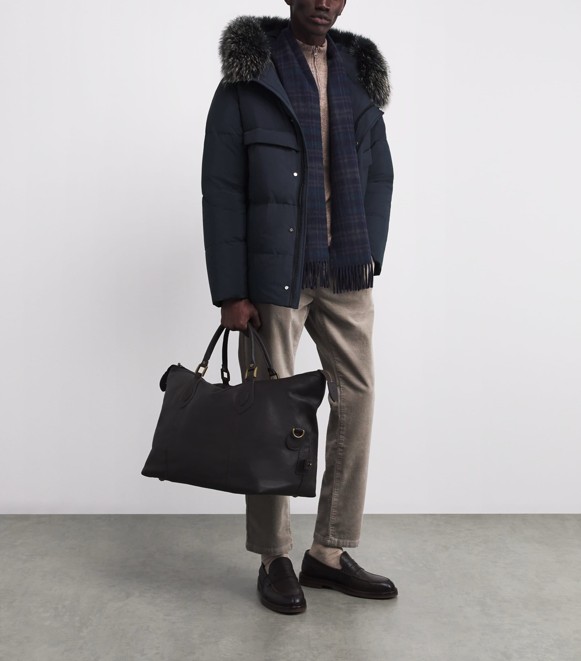 Down Waterproof Fox Fur-Trim Parka Coat A7058 NIGHT Image 2