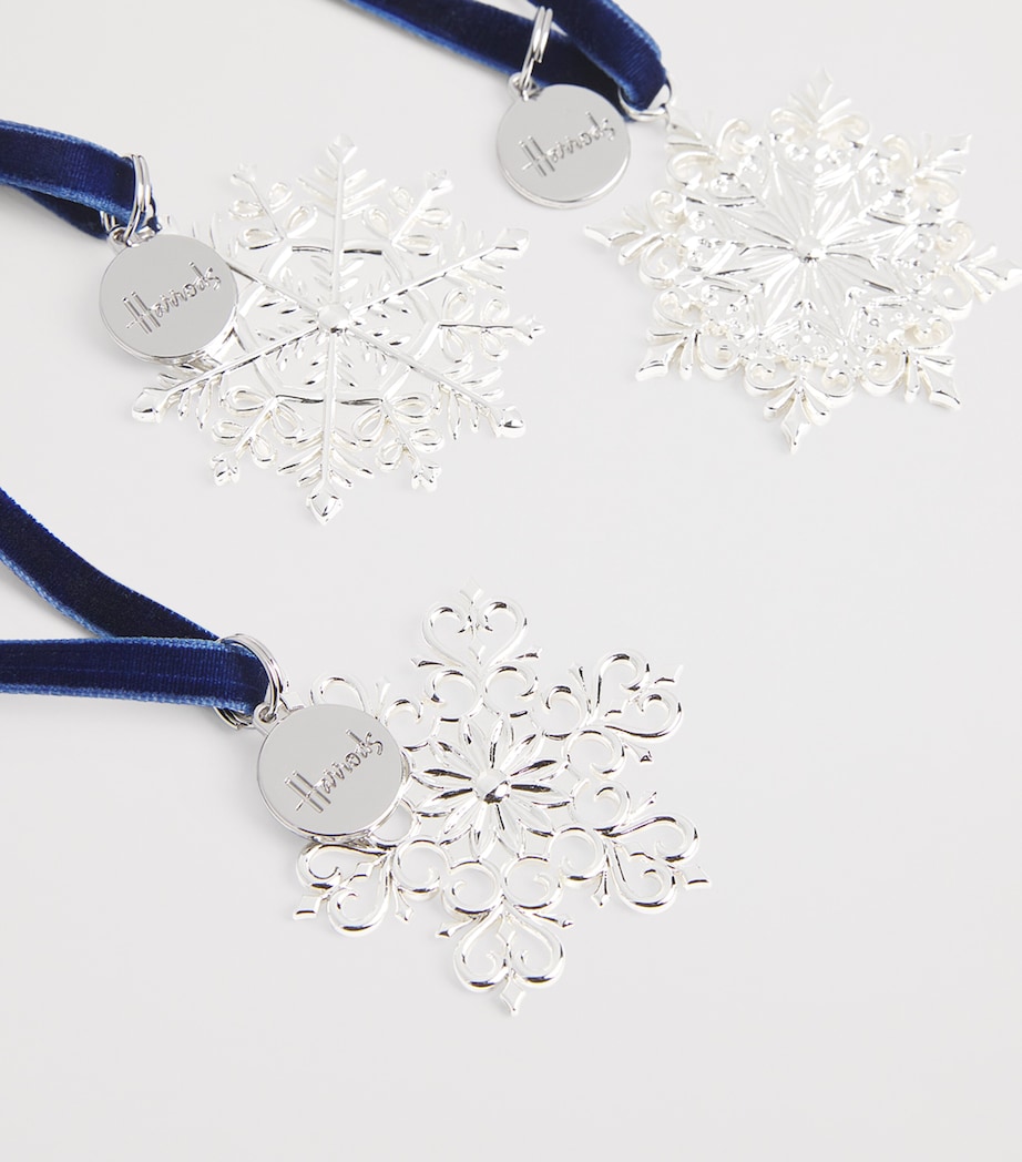 Snowflake Tree Decorations (Set of 3) WHITE Image 2