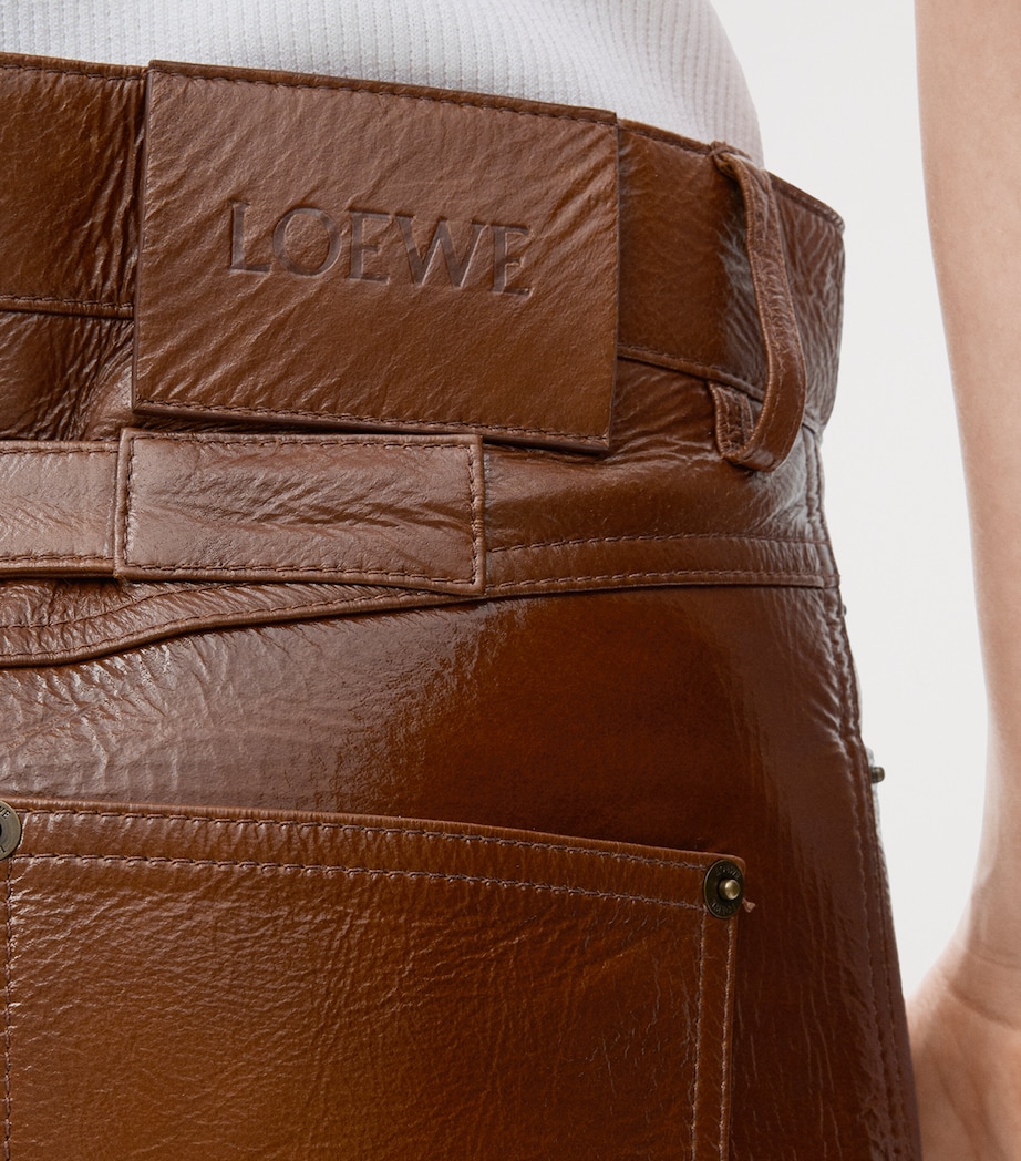 Lambskin-Suede Straight Trousers TOFFEE Image 5