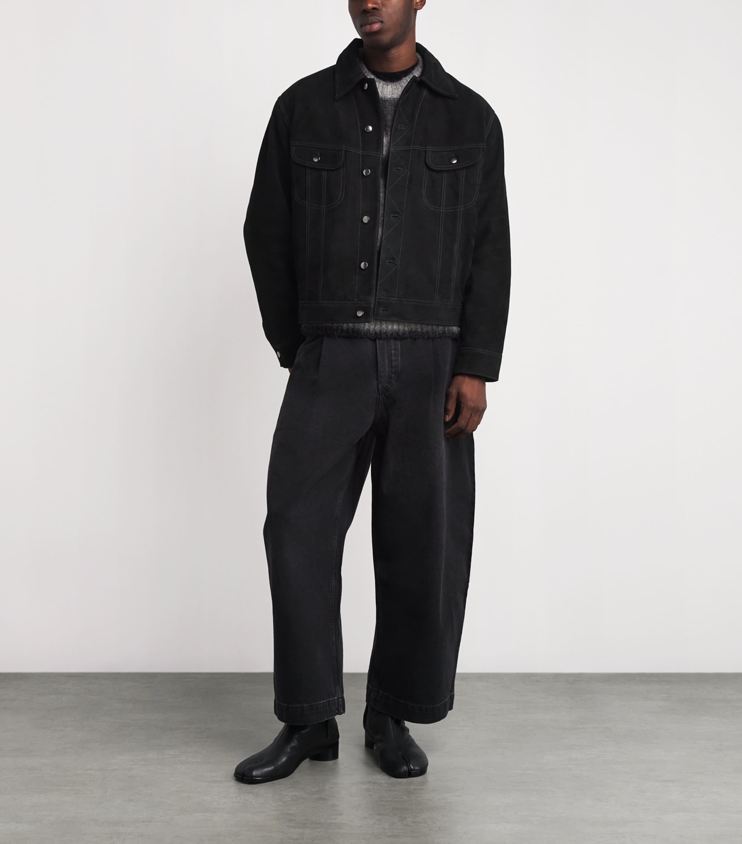 x Aaron Levine Suede Boston Jacket BLACK Image 2