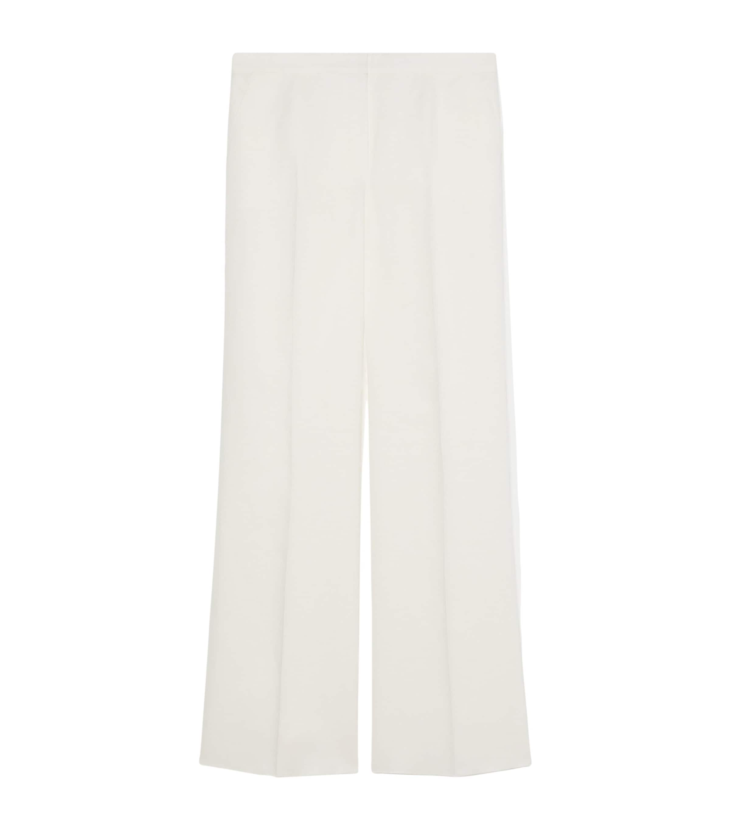 Marina Rinaldi Womens Linen Straight Trousers White Image 1