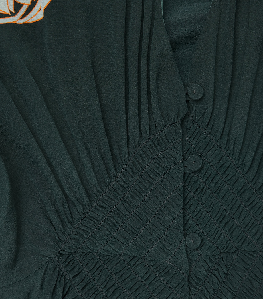 La Doublej Womens Silk Printed Camerino Maxi Dress Tulp Plac Image 6