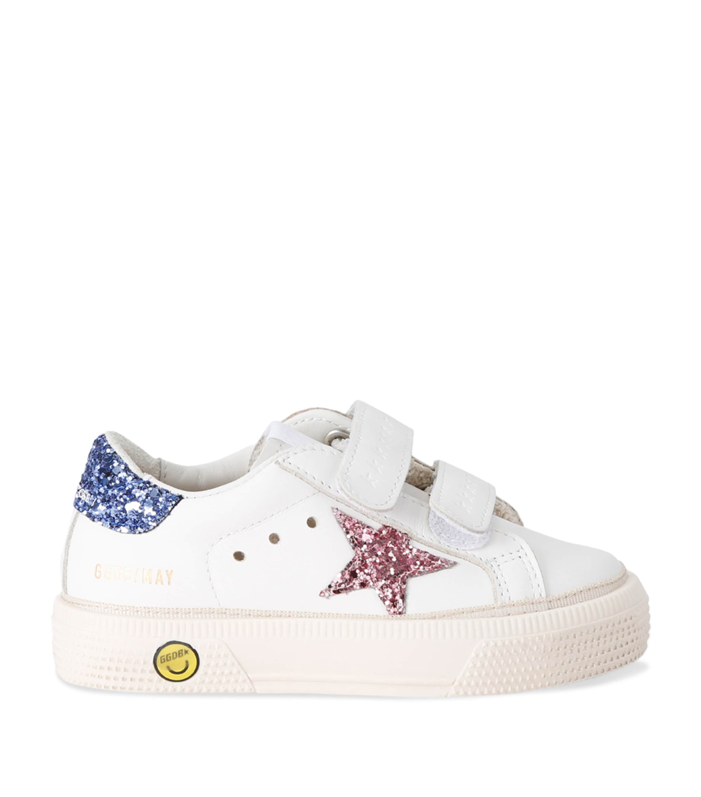 Golden Goose Leather May School Sneakers In White