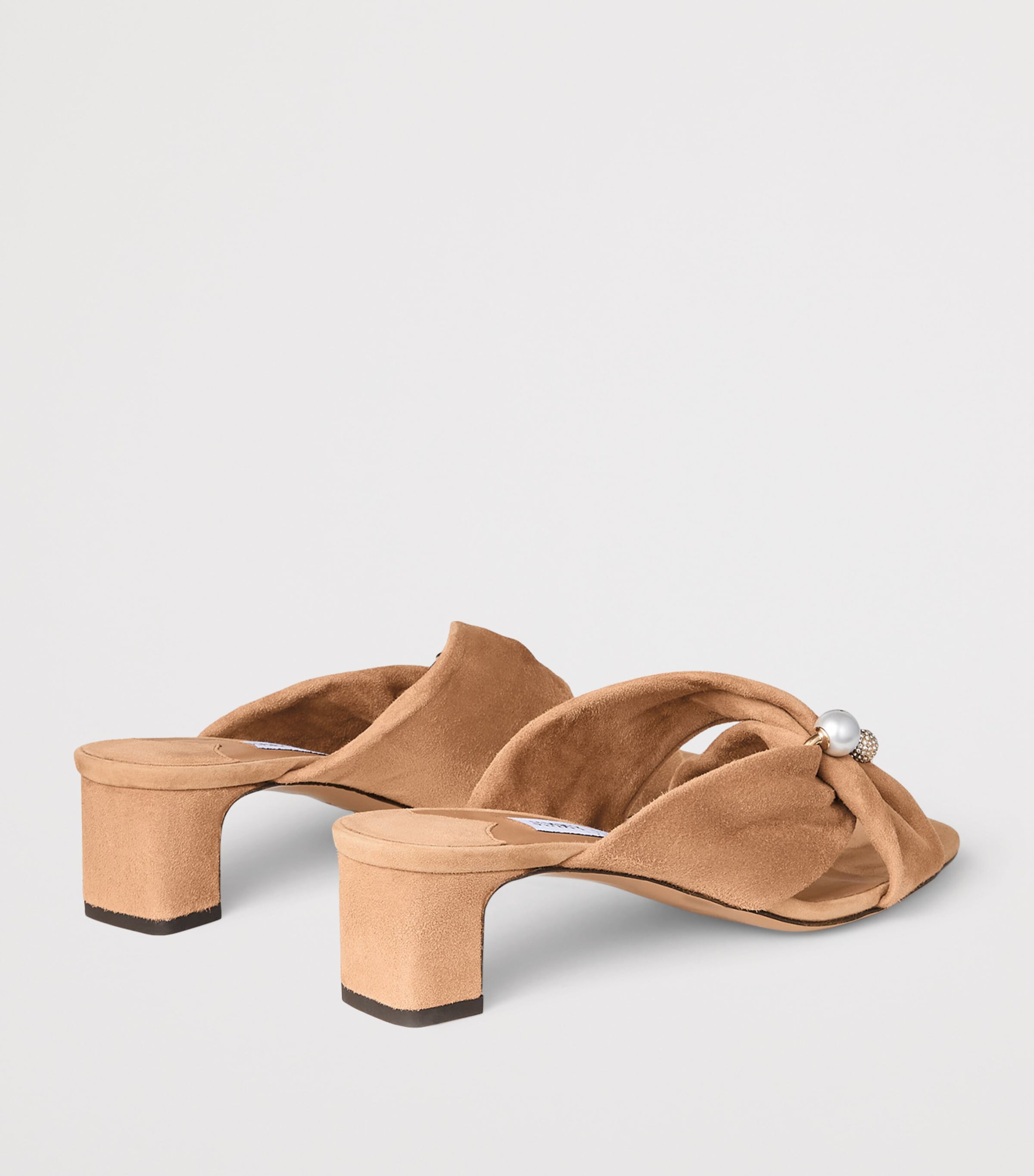 Jimmy Choo Rafi 45 Leather Heeled Mules Toffee Image 4