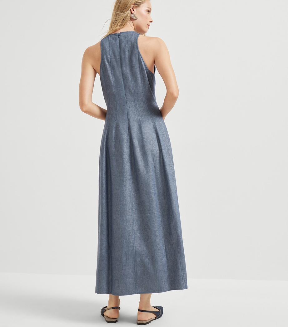 Linen-Blend Sparkling Midi Dress C007 Image 3