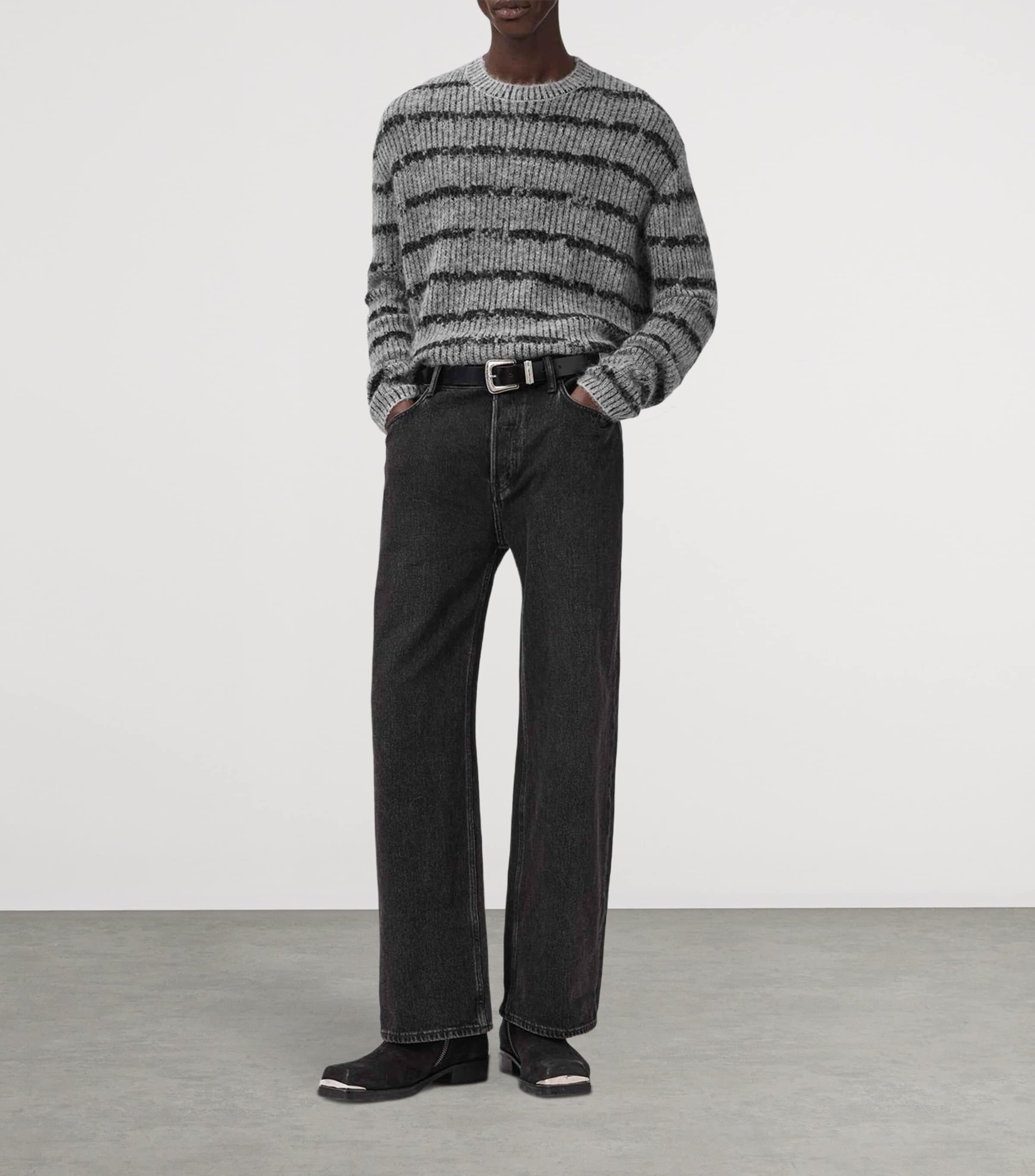Stripe Dissolved Sweater GREY/BLACK Image 2