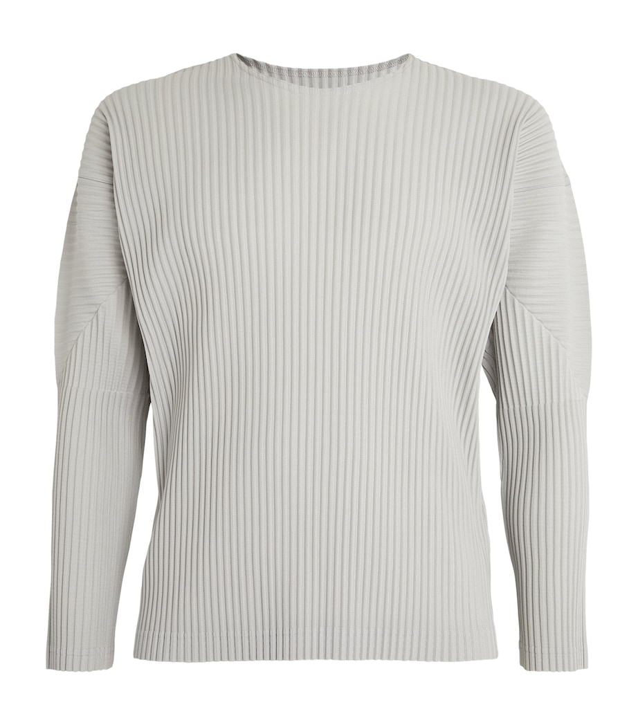 Pleated Long-Sleeve T-Shirt 11 LIGHT GRAY Image 1