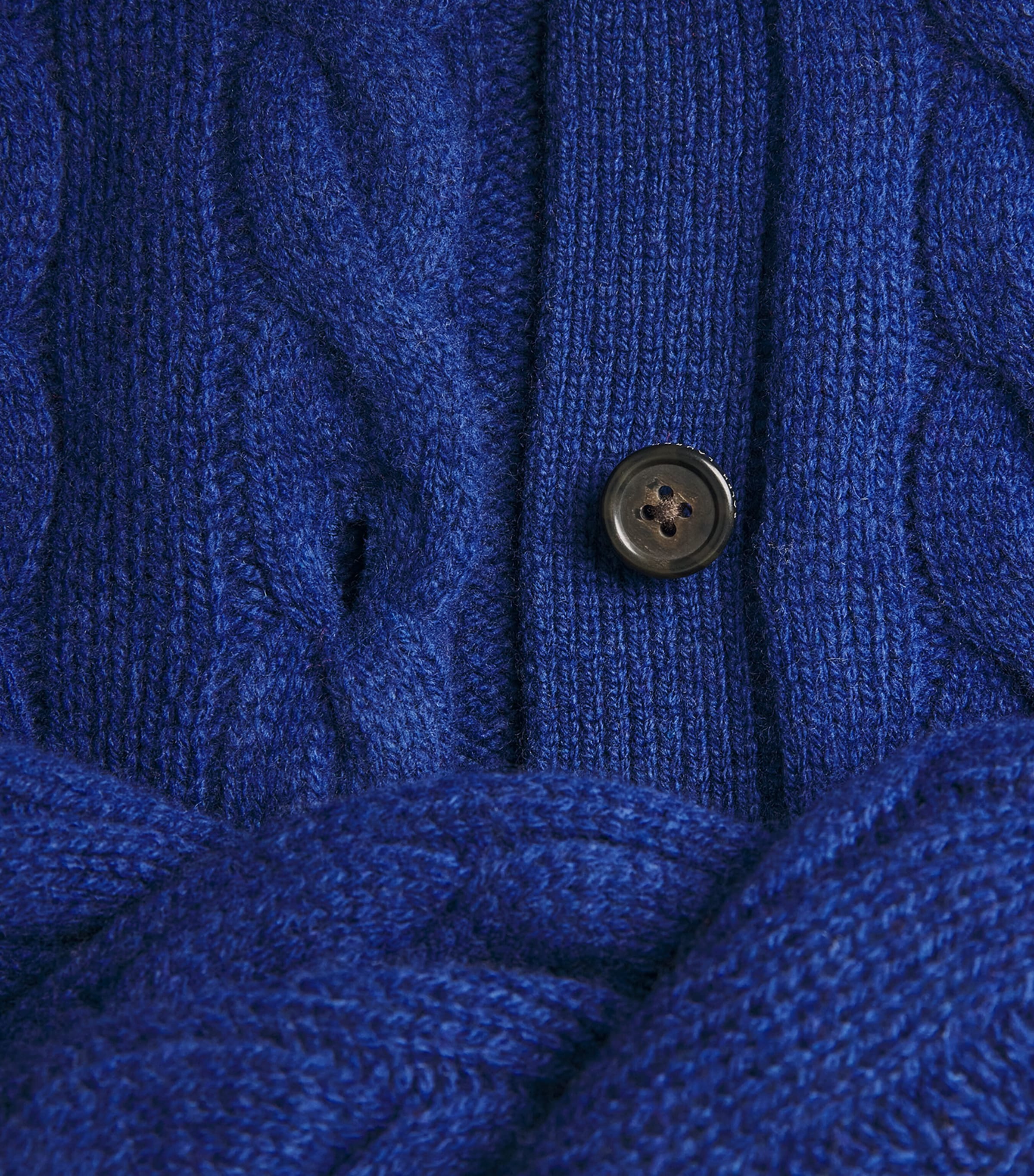 Wool-Cashmere Cable-Knit Cardigan WINTER NIGHT NAVY Image 5