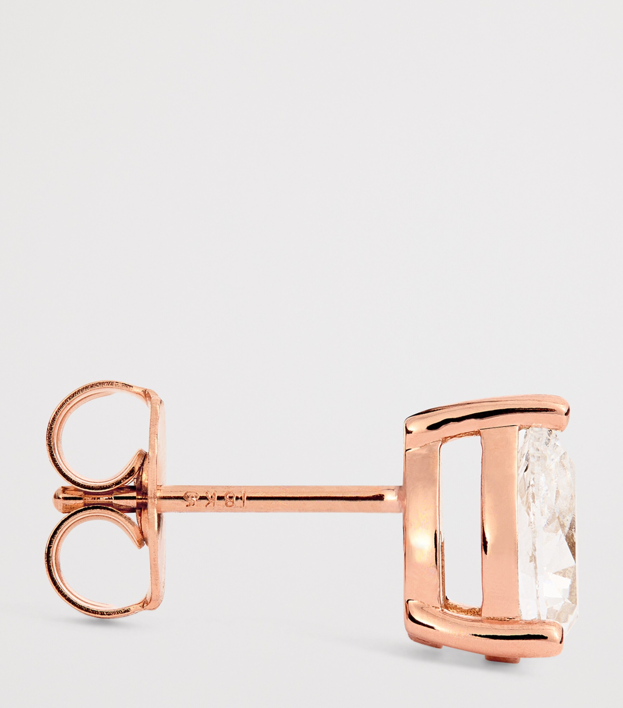 Rose Gold and Diamond Pear Stud Earrings (1.00ctw) ROSE GOLD Image 3
