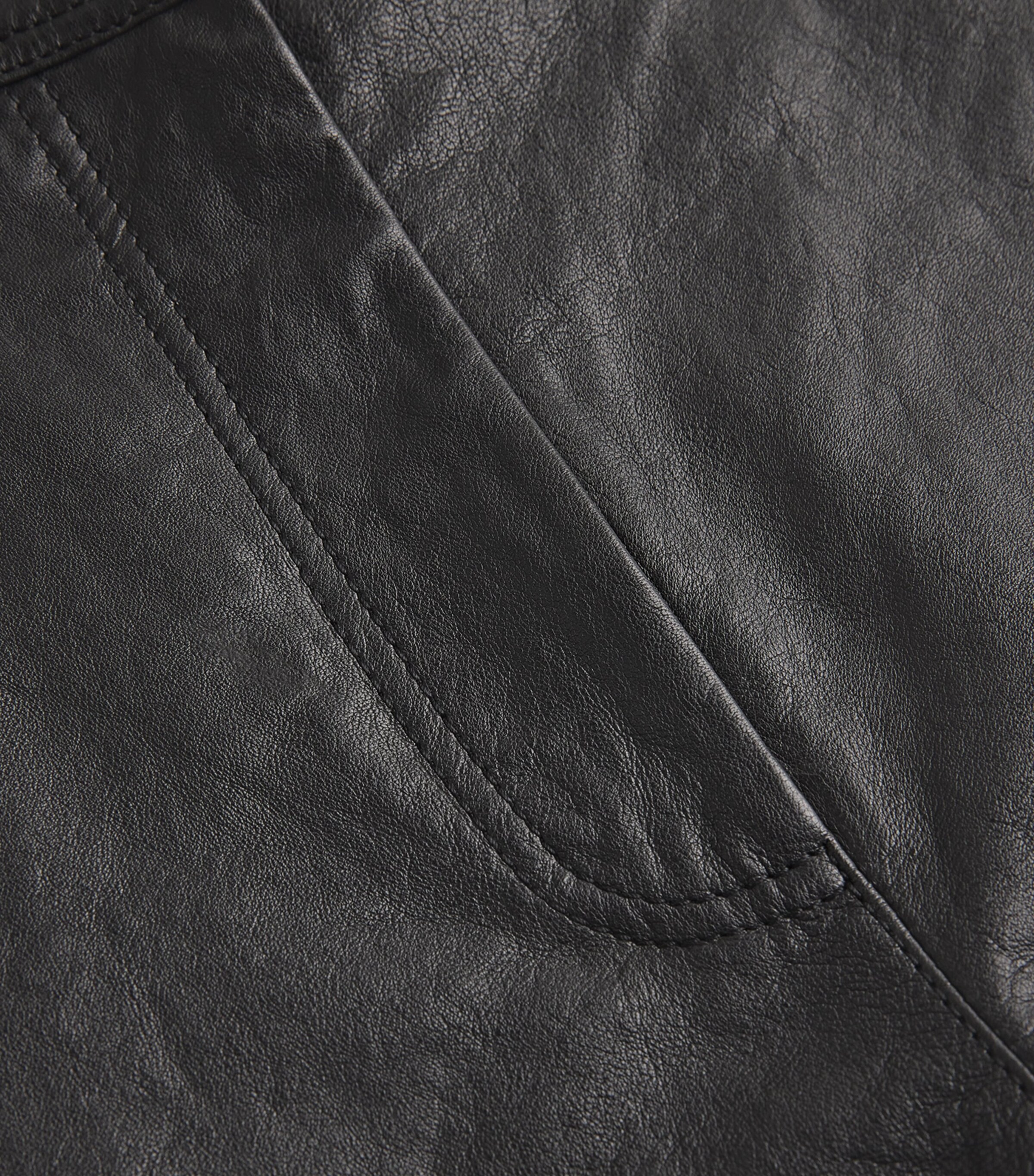 Weekend Max Mara Womens Leather Straight Shorts Black Image 5