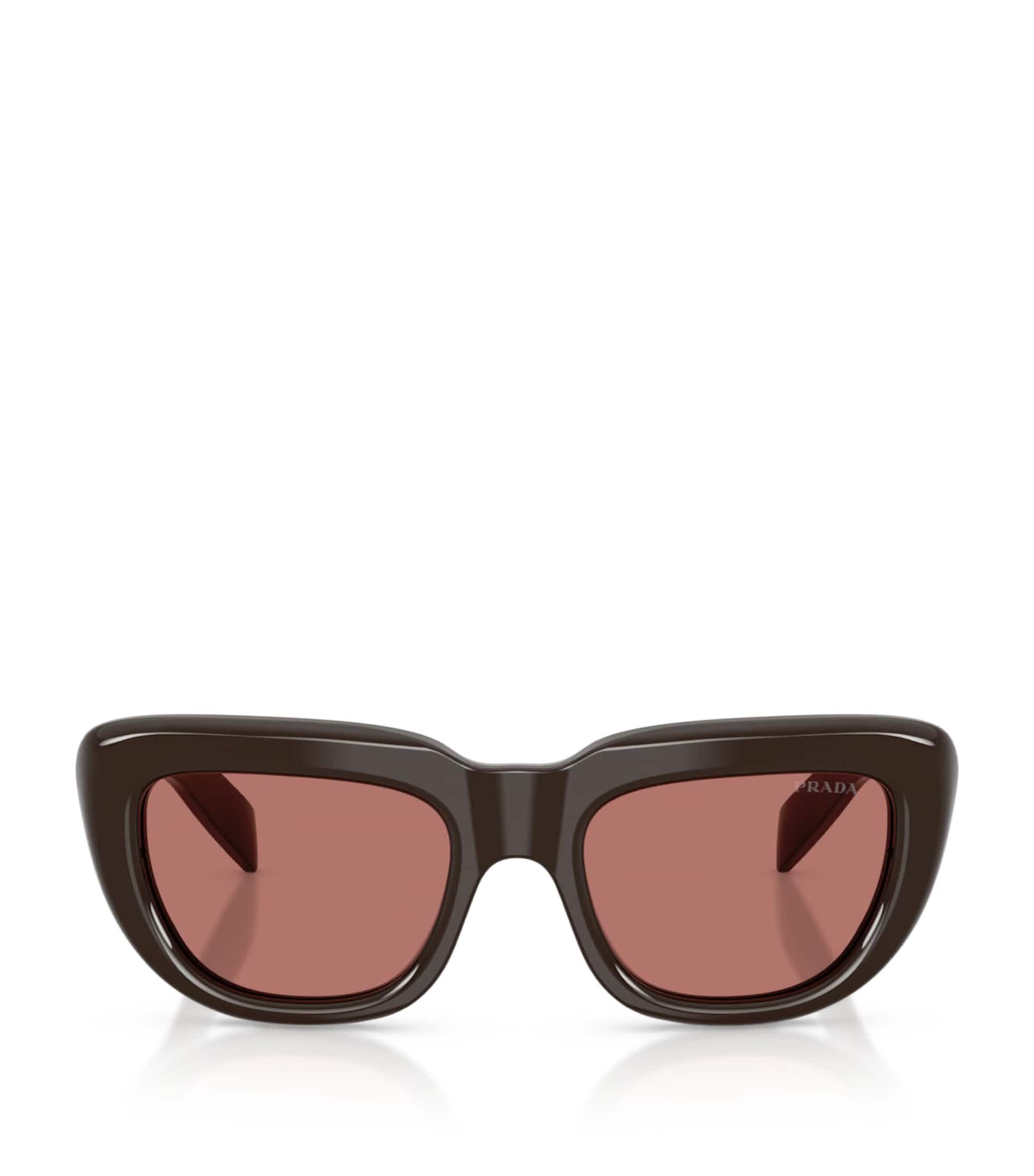 Prada PR D07S Rectangle Sunglasses Brown Image 1