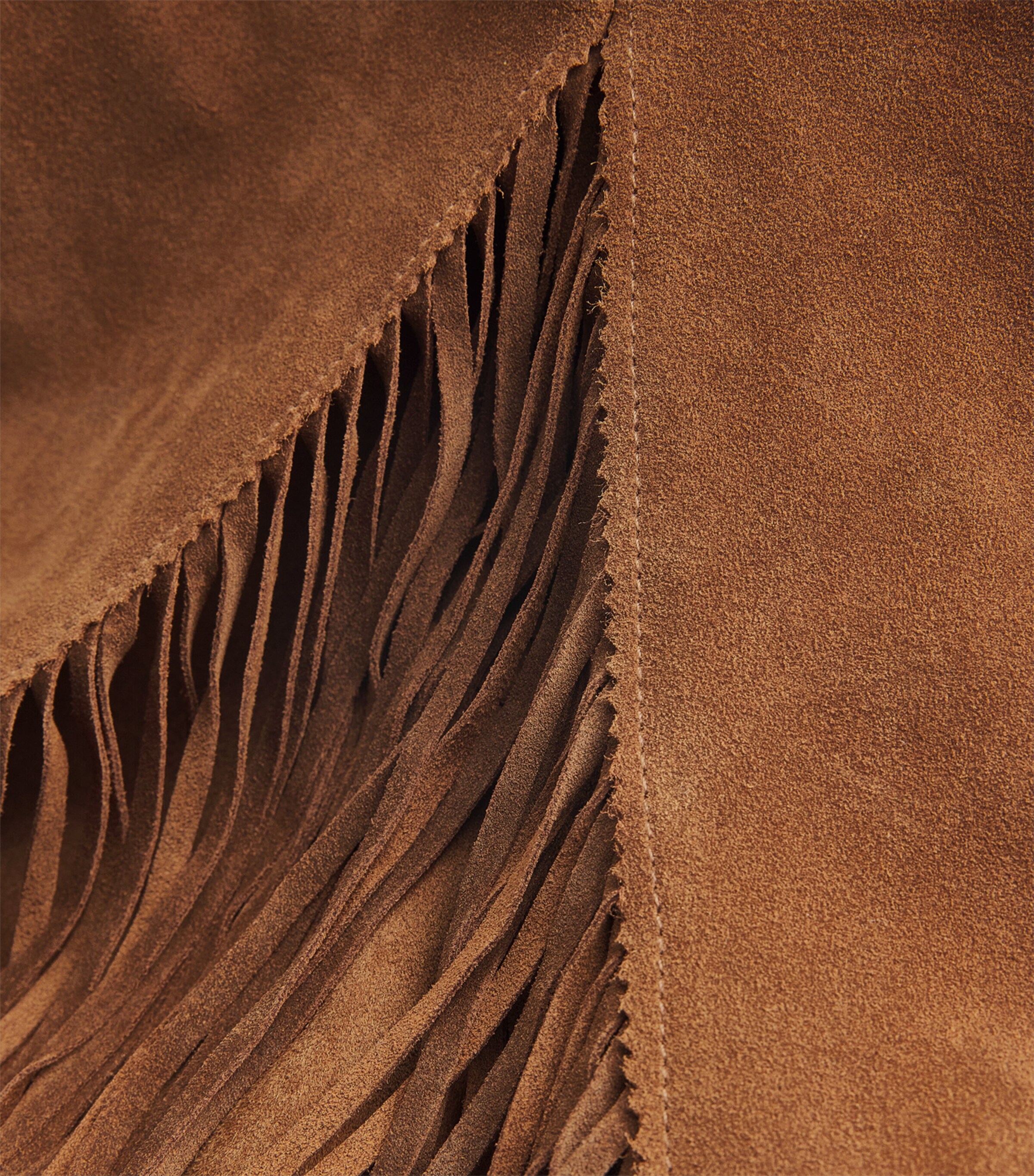 Polo Ralph Lauren Womens Suede Fringed Midi Skirt Clove Image 5