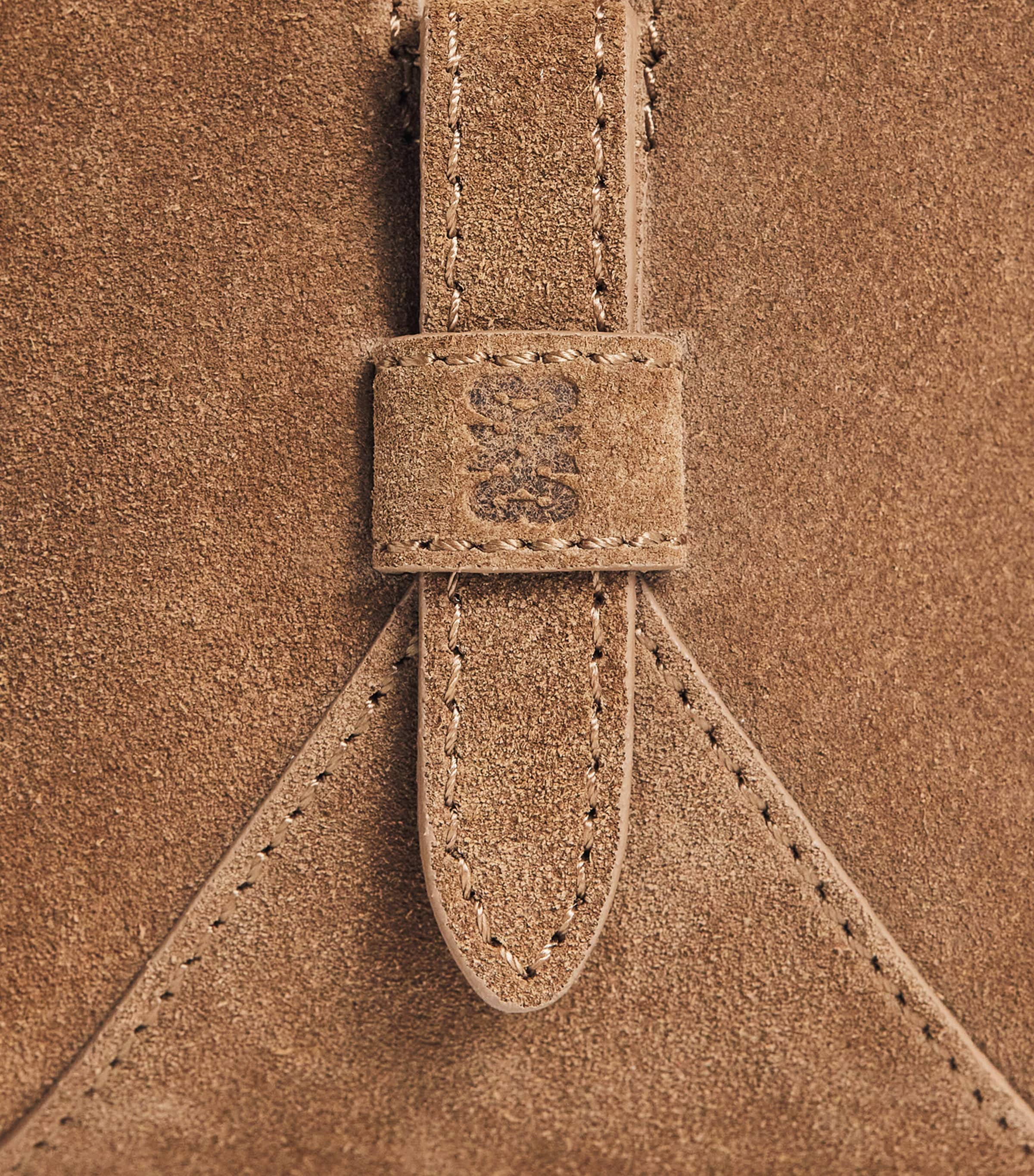 Sandro Paris Suede Ezmeh Shoulder Bag Caramel Image 5