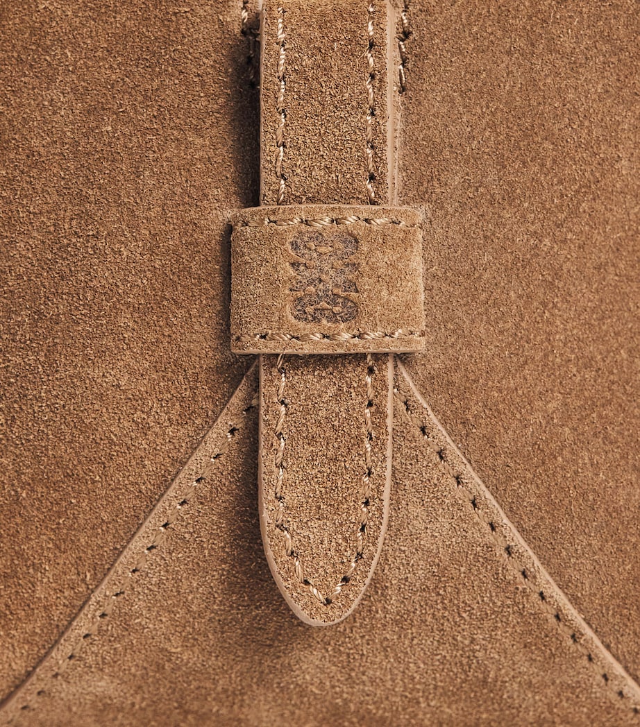 Sandro Paris Suede Ezmeh Shoulder Bag Caramel Image 5
