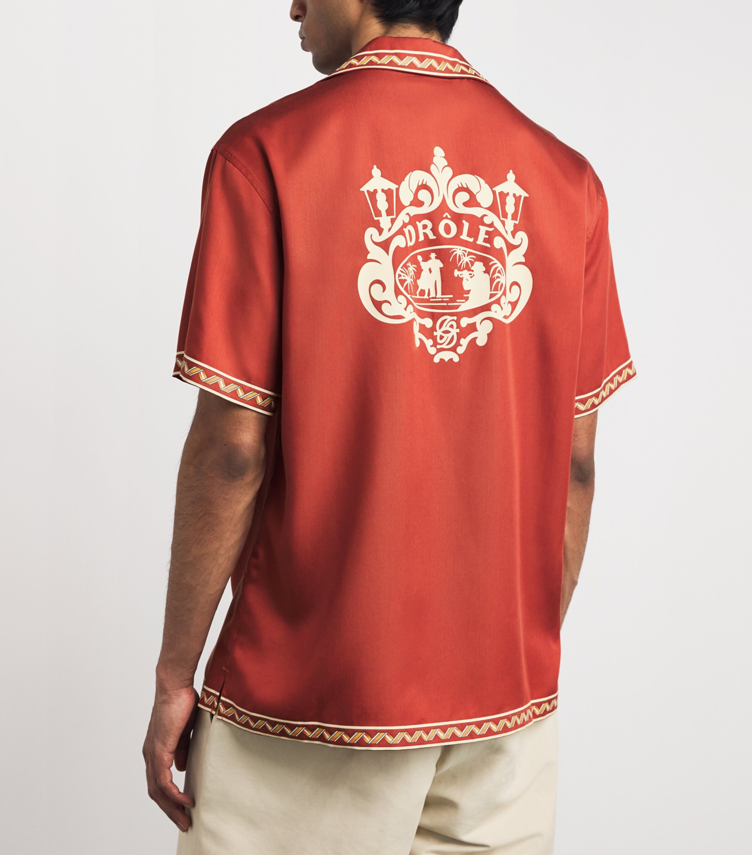 Drôle De Monsieur Mens Danseurs Print Shirt Brick Image 5