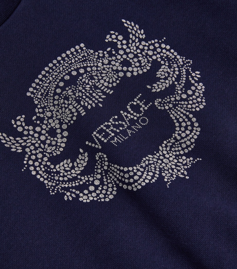 Embellished Crest Sweatshirt (3-5 Years) 2UT00-NAVY+SILVER Image 3