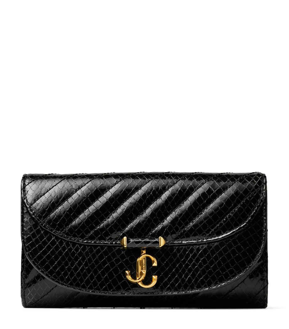 Leather Curve Chain Wallet BLACK/SHINY GOLD Image 1