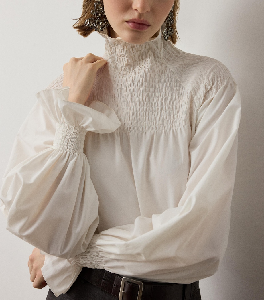 Ralph Lauren Collection Womens Poplin Maddison Blouse Cream Image 5