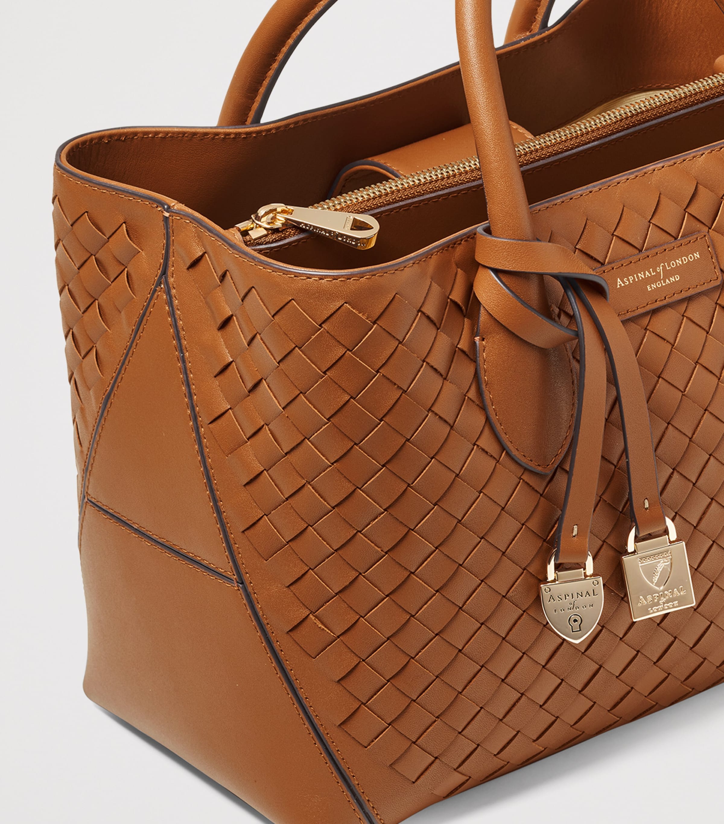 Midi Leather London Tote Bag TAN Image 4