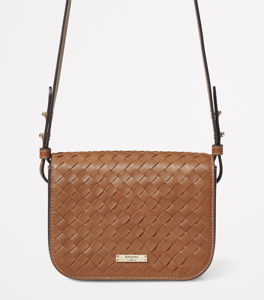 Woven Leather Ella Cross-Body Bag TAN Image 3