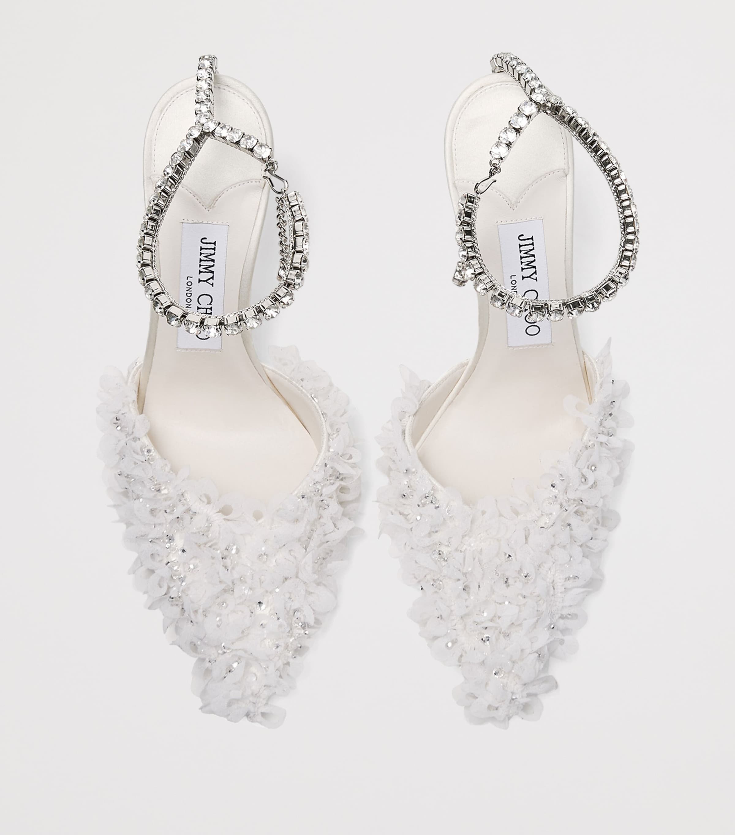 Saeda 100 Mesh Petal Pumps IVORY/CRYSTAL Image 3