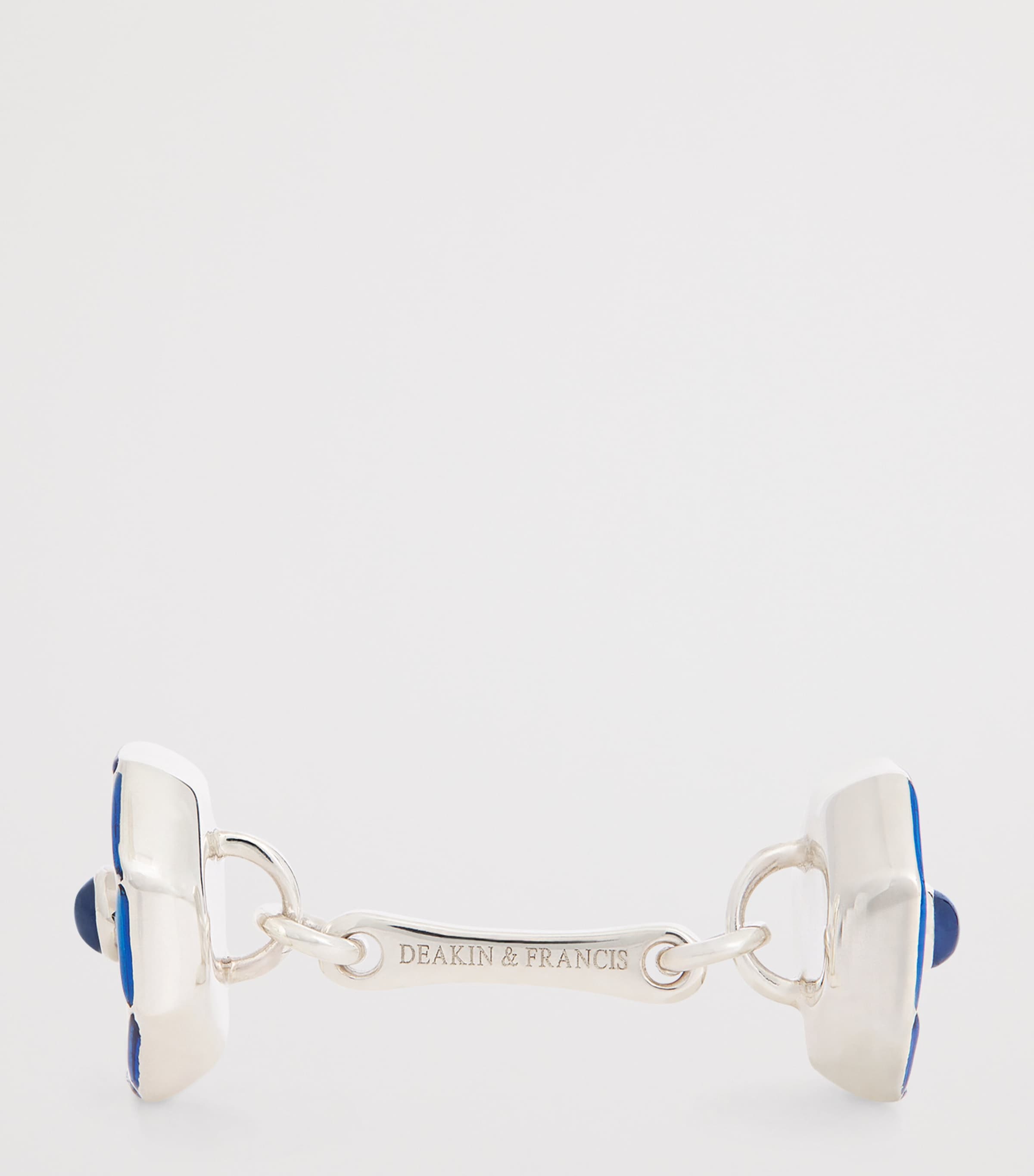 Deakin & Francis Sterling Silver, Mother-Of-Pearl and Sapphire Cufflinks Blue Image 4