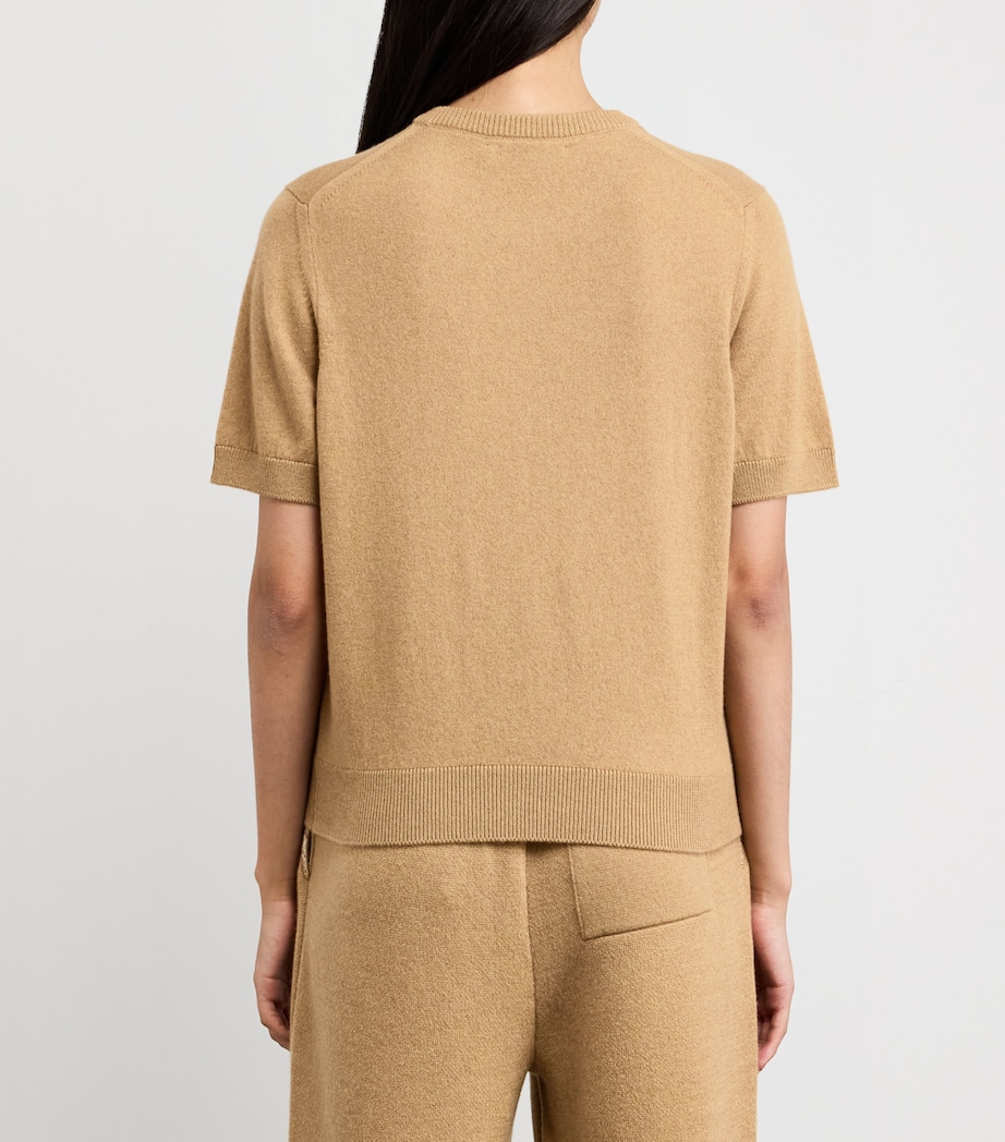 Cashmere Short-Sleeve Sweater HB4404 CAMEL Image 4