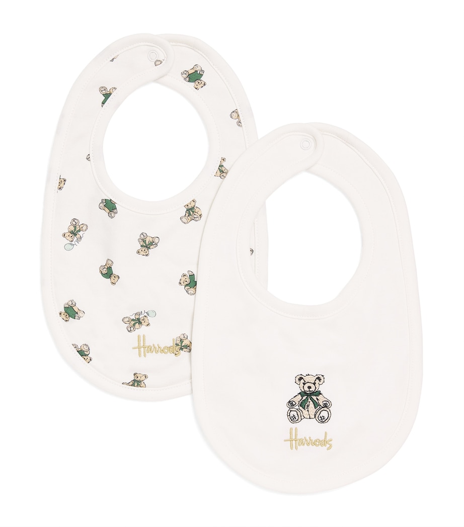Embroidered Henry Bear Bibs (Set of 2) IVORY Image 1
