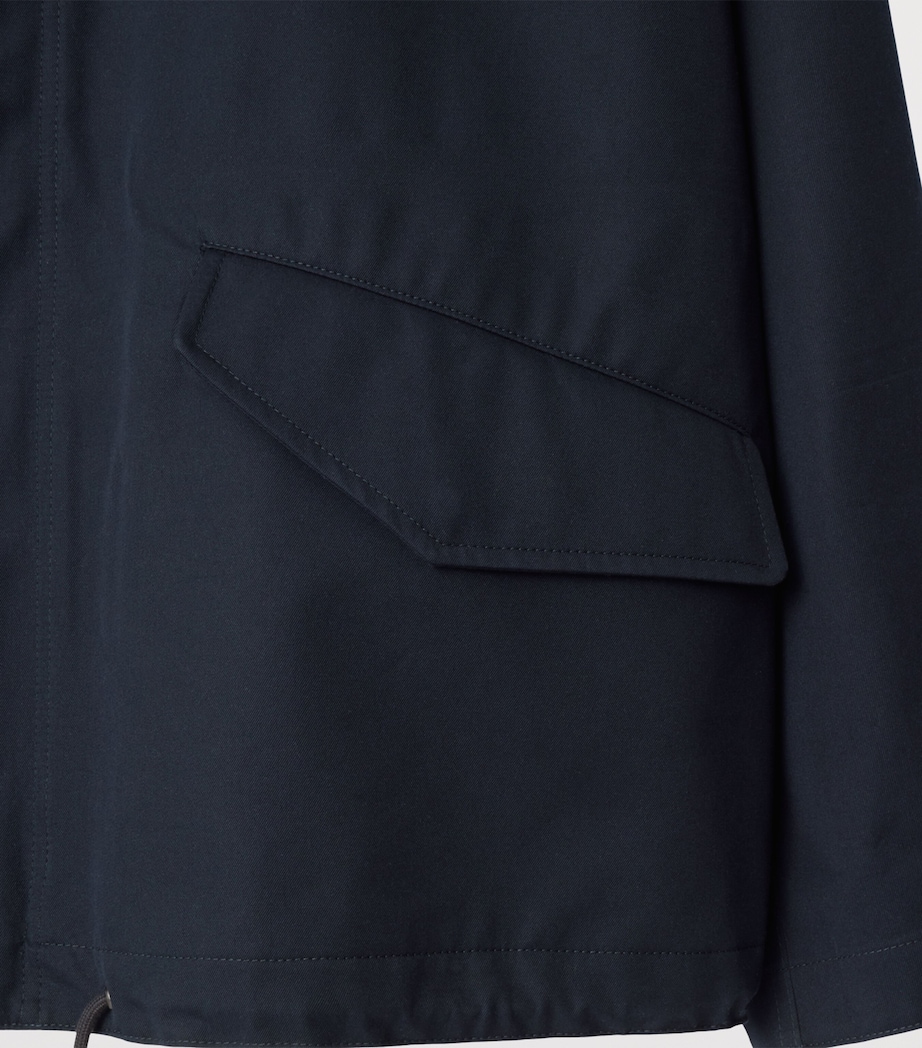 Cotton-Blend Gabardine Parka Coat NAVY Image 7