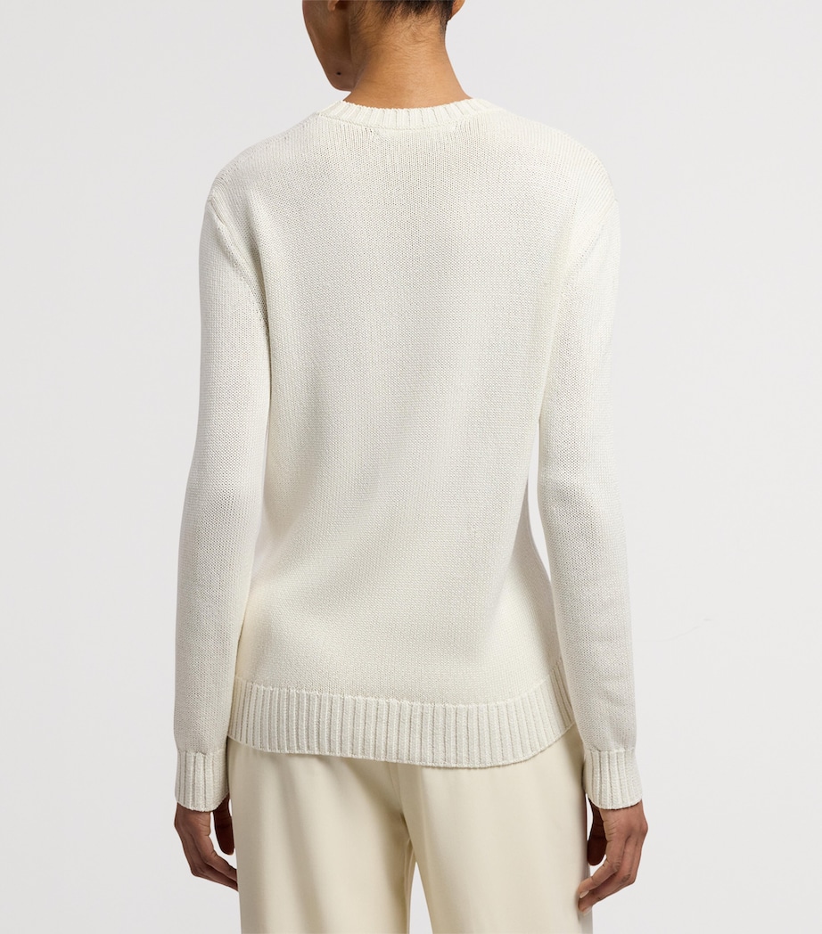 Ralph Lauren Collection Womens Mulberry Silk Polo Bear Sweater Natural Image 8