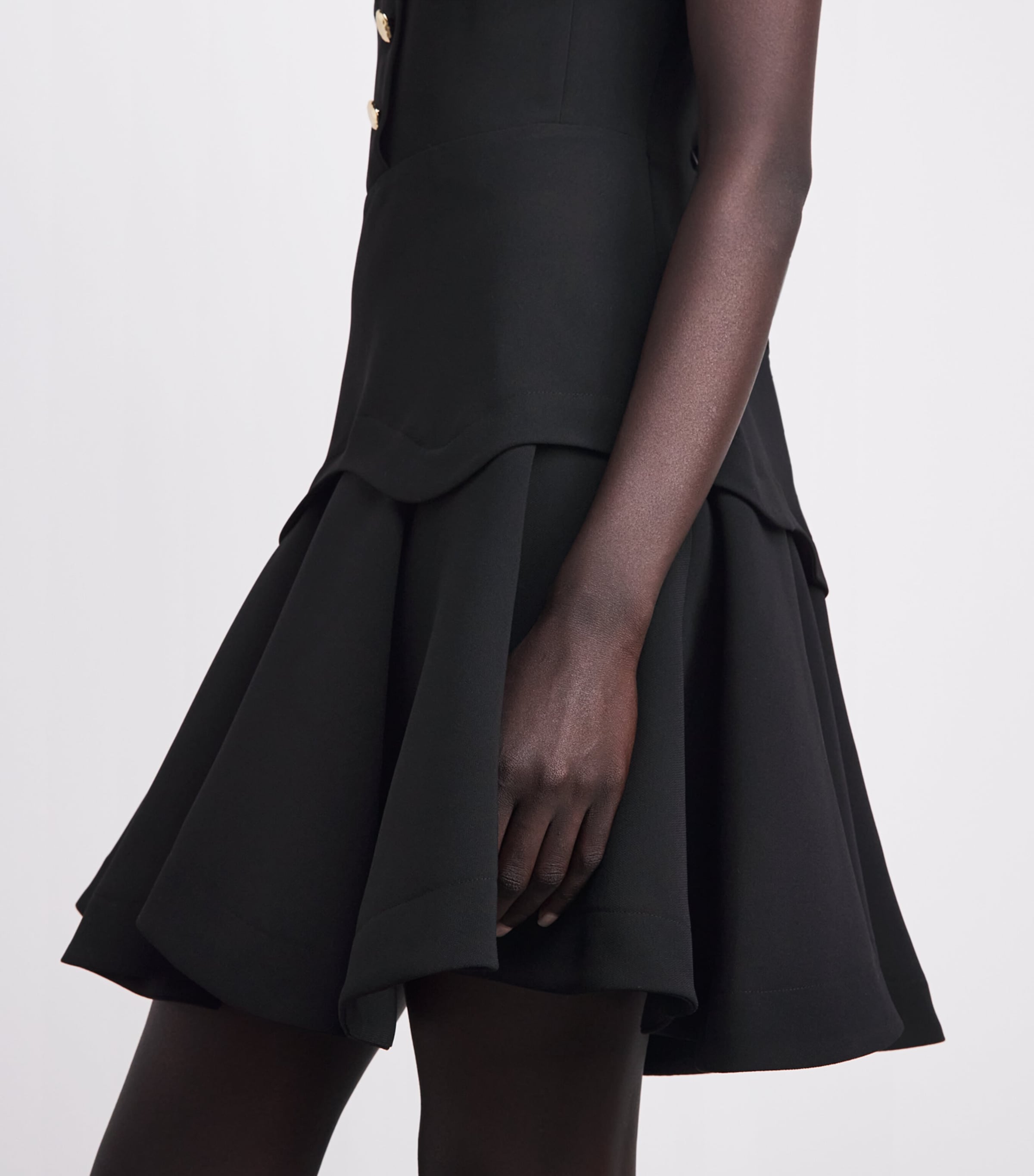 Sandro Paris Womens Structured Buttoned Mini Dress Black Image 5