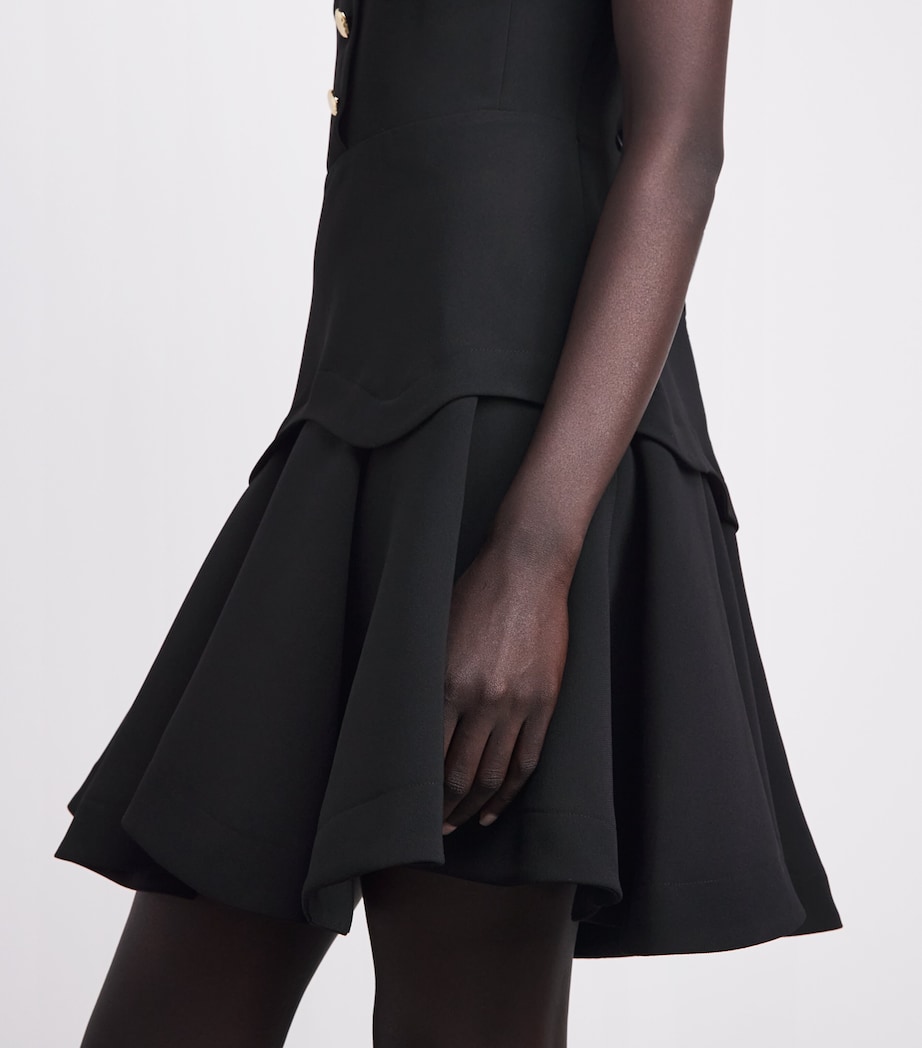 Sandro Paris Womens Structured Buttoned Mini Dress Black Image 5