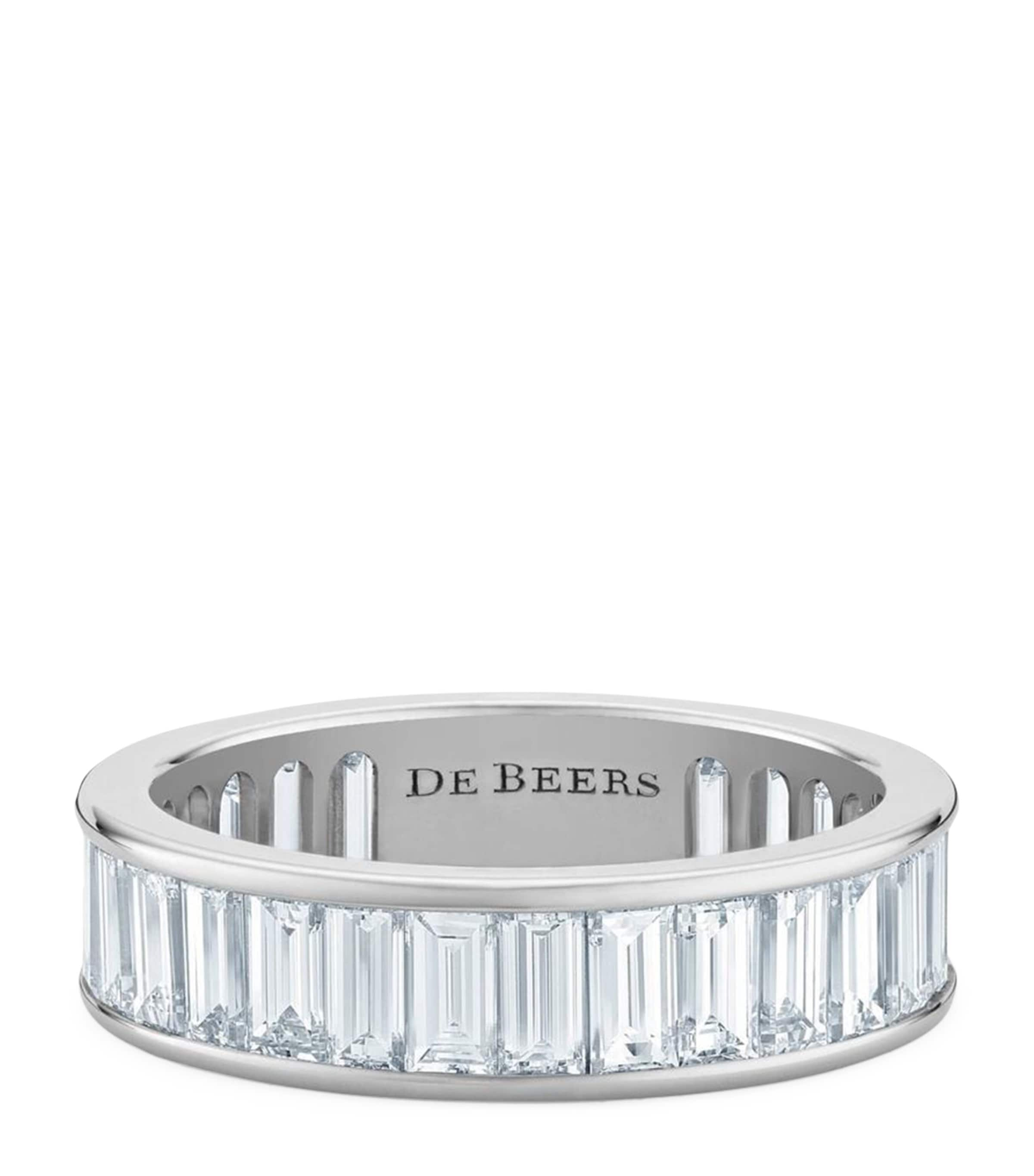 De Beers Platinum And Diamond Classic Eternity Ring In Silver