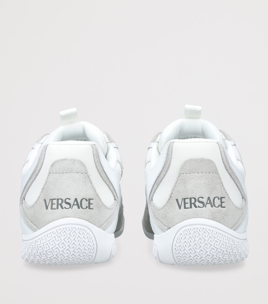 Versace Suede Low-Top Sneakers White Image 2