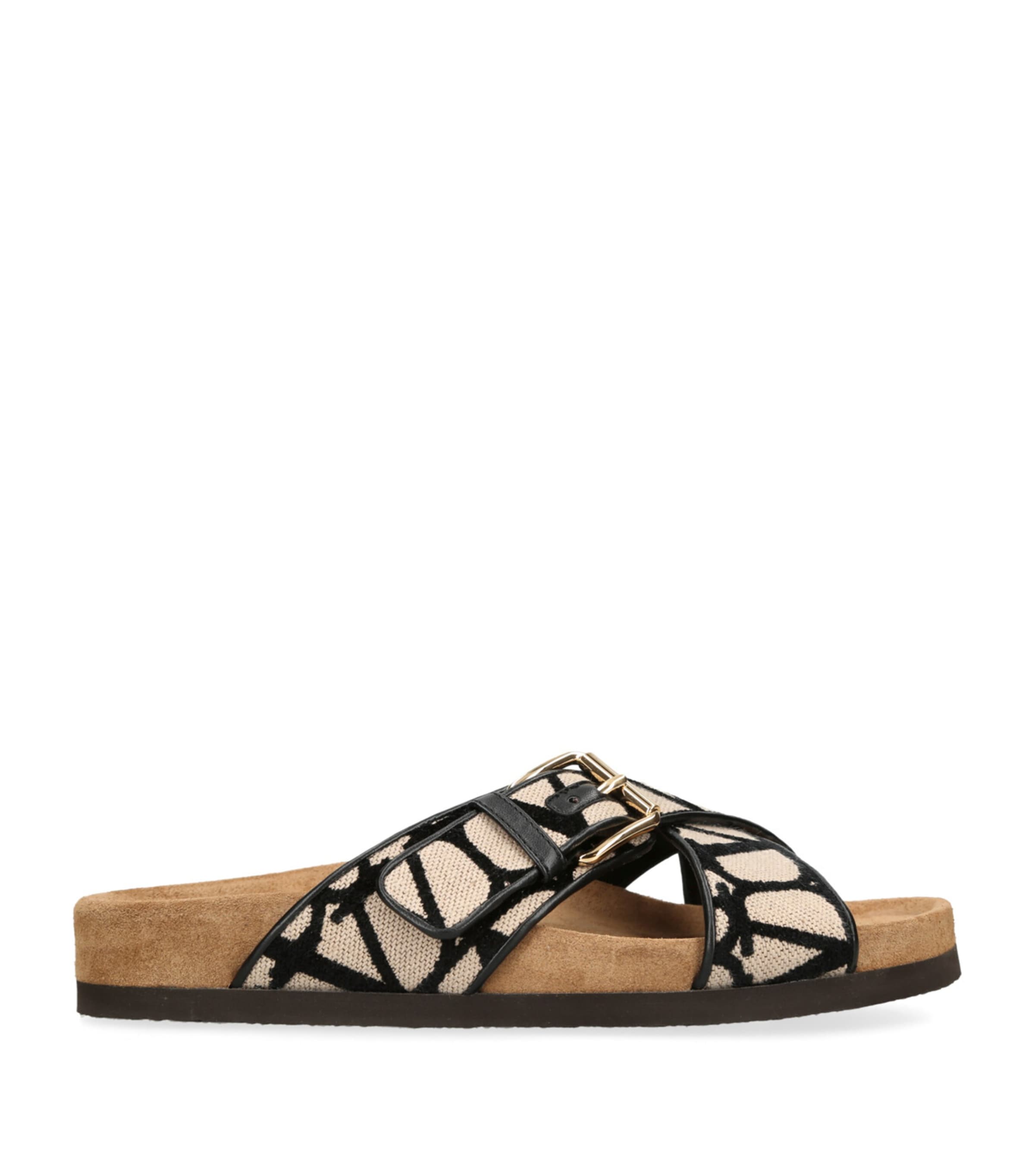 Shop Valentino Fussbett Logo Sandals In Beige